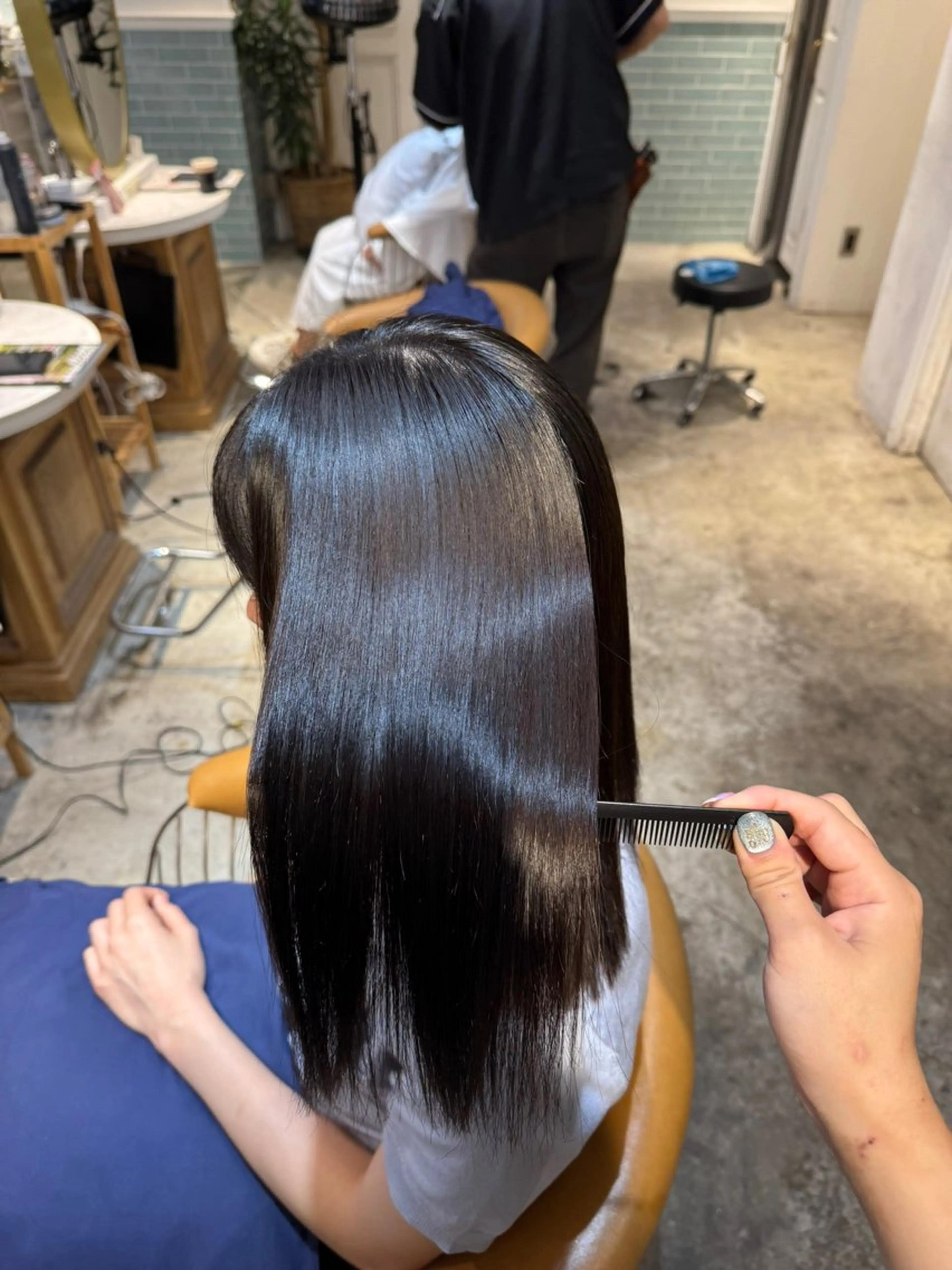 ロング 髪質改善 縮毛矯正 カット ヘアカラー トリートメント ヘアセット 髪質改善/ボブ /韓国/erikoのヘアスタイル