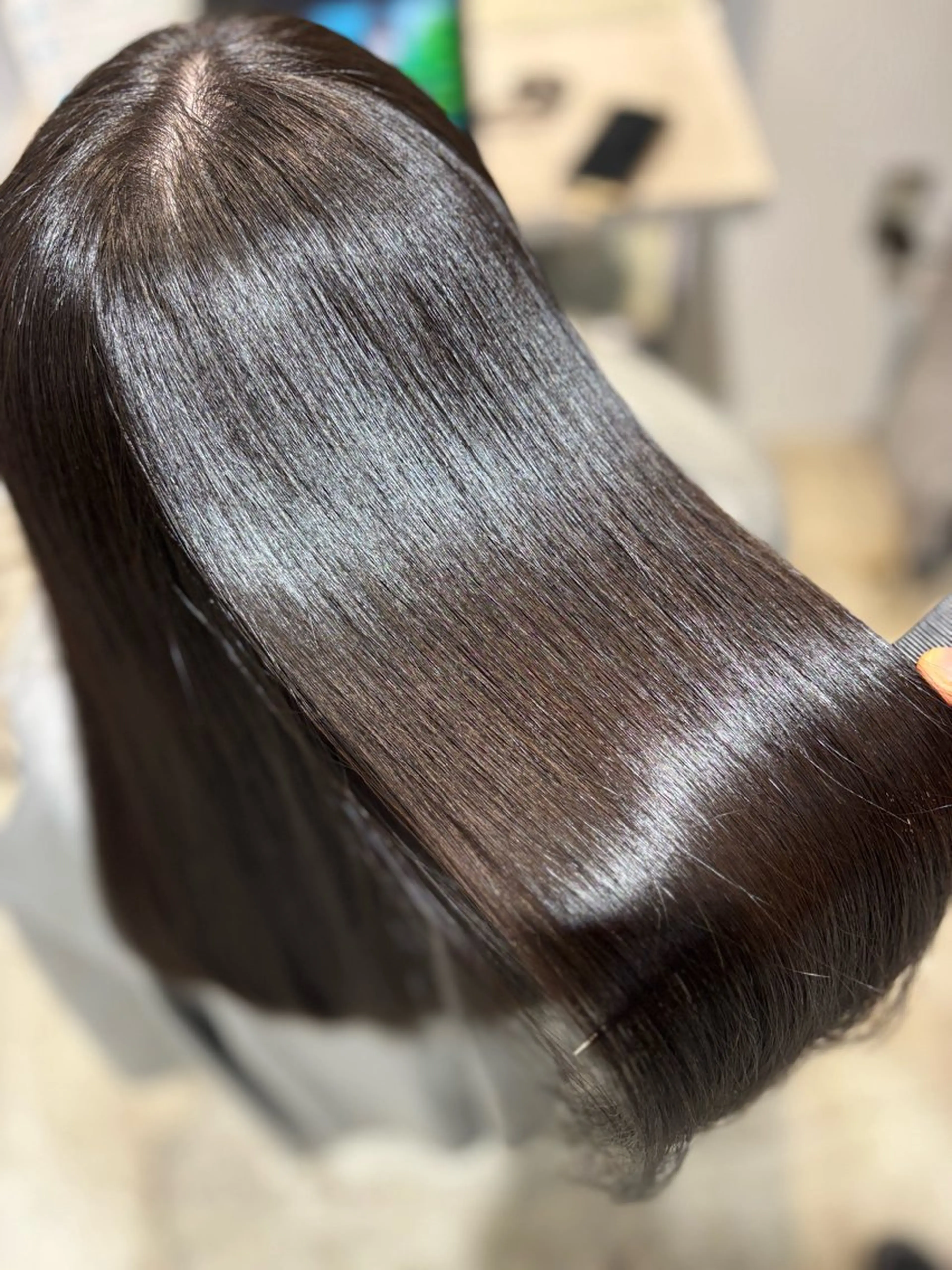 ロング カット ヘアカラー 縮毛矯正 トリートメント 艶髪酸性ストレート /髪質改善/寺田警二のヘアスタイル