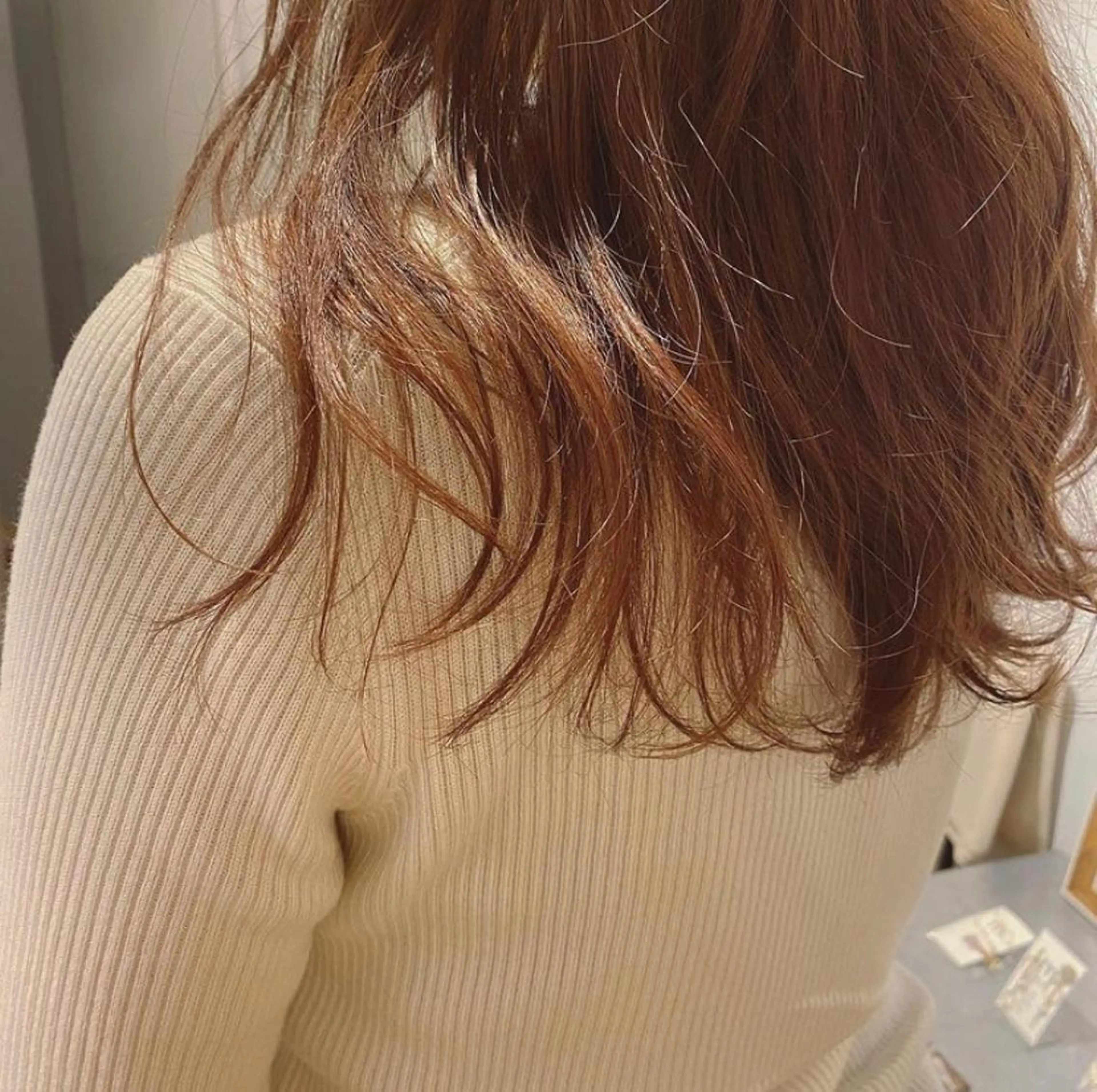 セミロング カラー 透明感カラー オレンジ カット ヘアカラー ヘッドスパ nanaka/ レイヤーカットのヘアスタイル