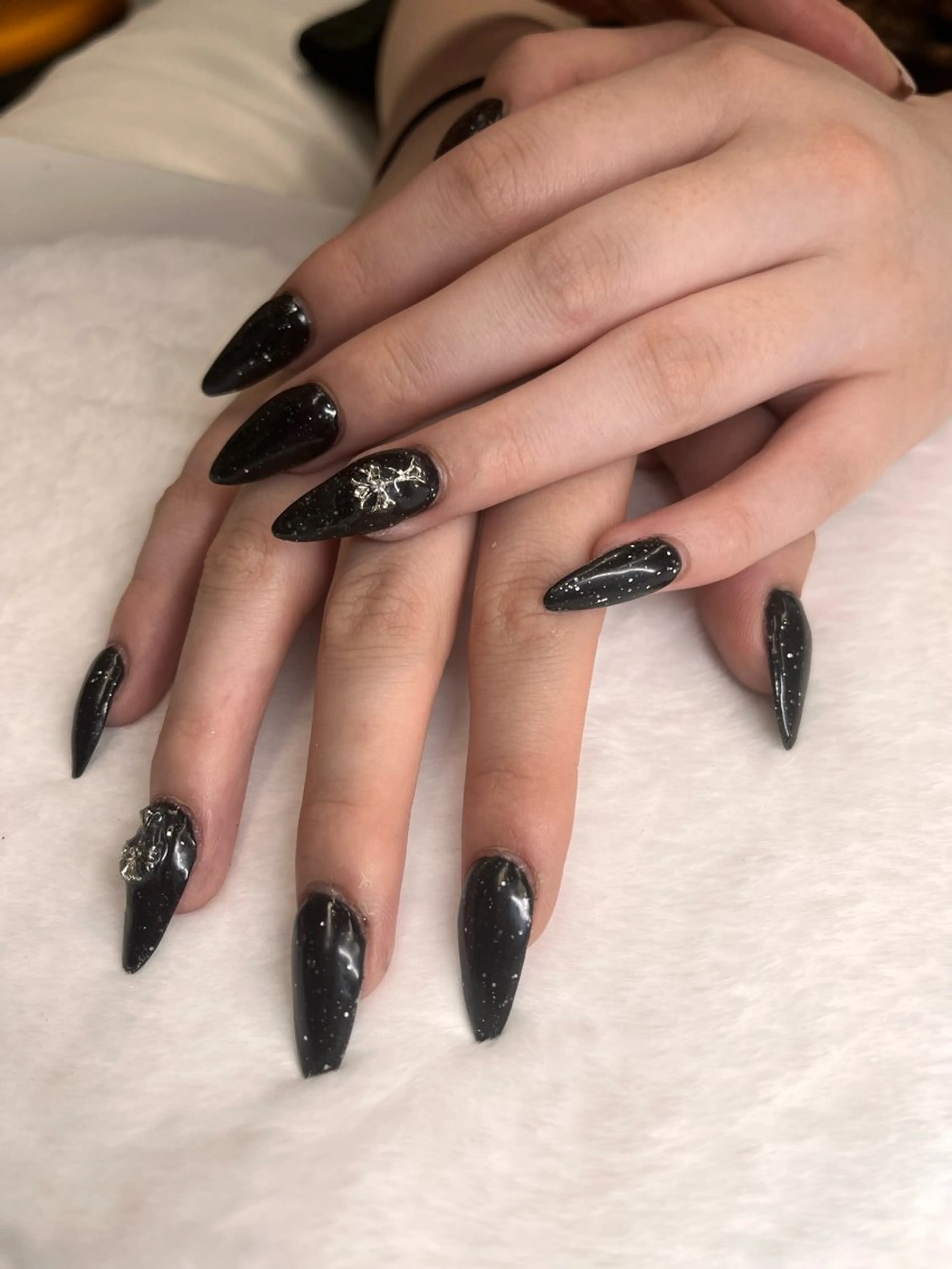 ロング ネイル ラメ(グリッター) ワンカラーネイル スカルプネイル RIONnail(リオンネイル)所属・RIONnail Yurikaのネイルデザイン