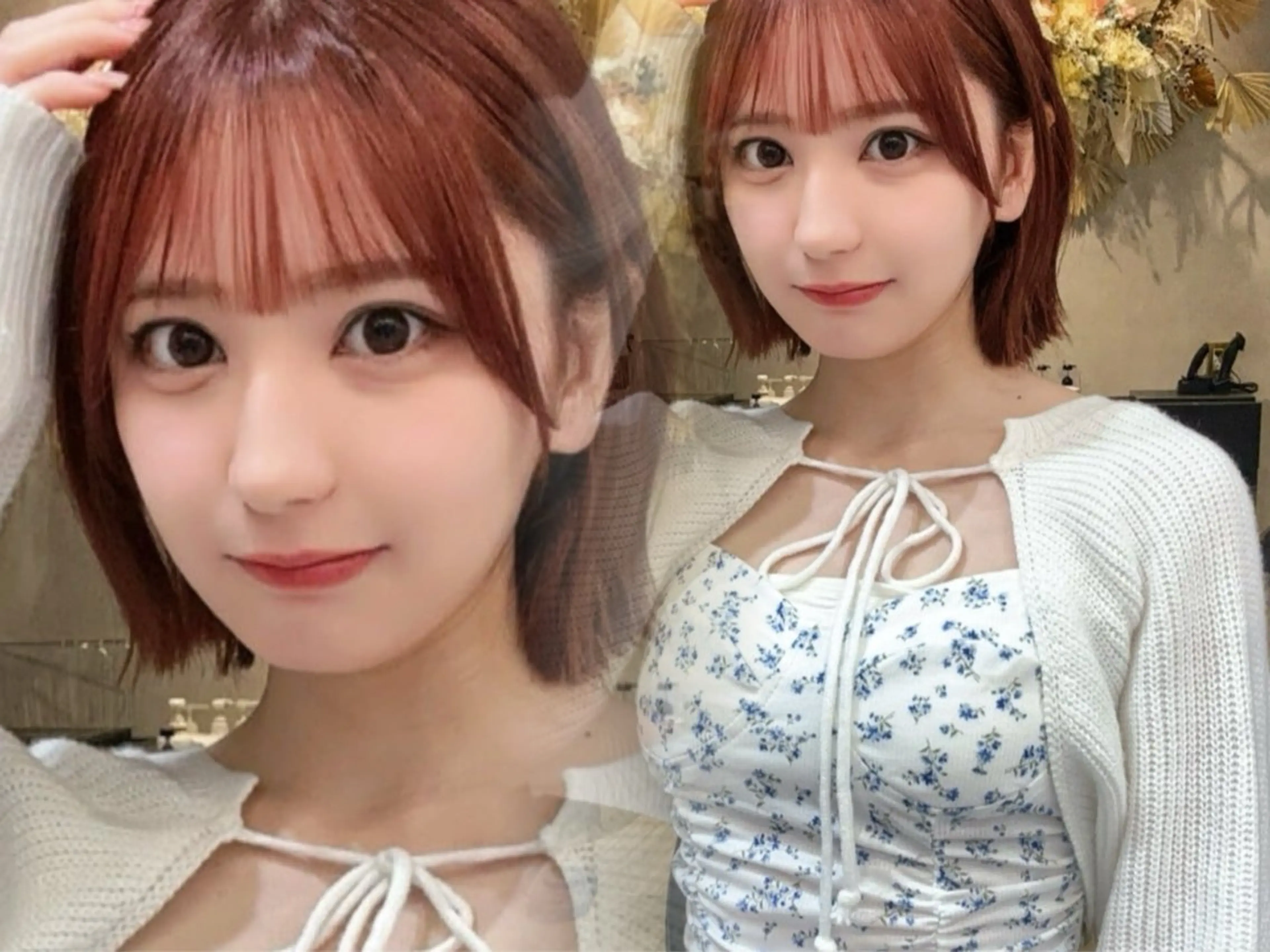 ショート カラー ボブレイヤー ブリーチ ピンクカラー ボブ 顔周りカット カット ヘアカラー トリートメント Lond  mare 🦋ayana🦋のヘアスタイル