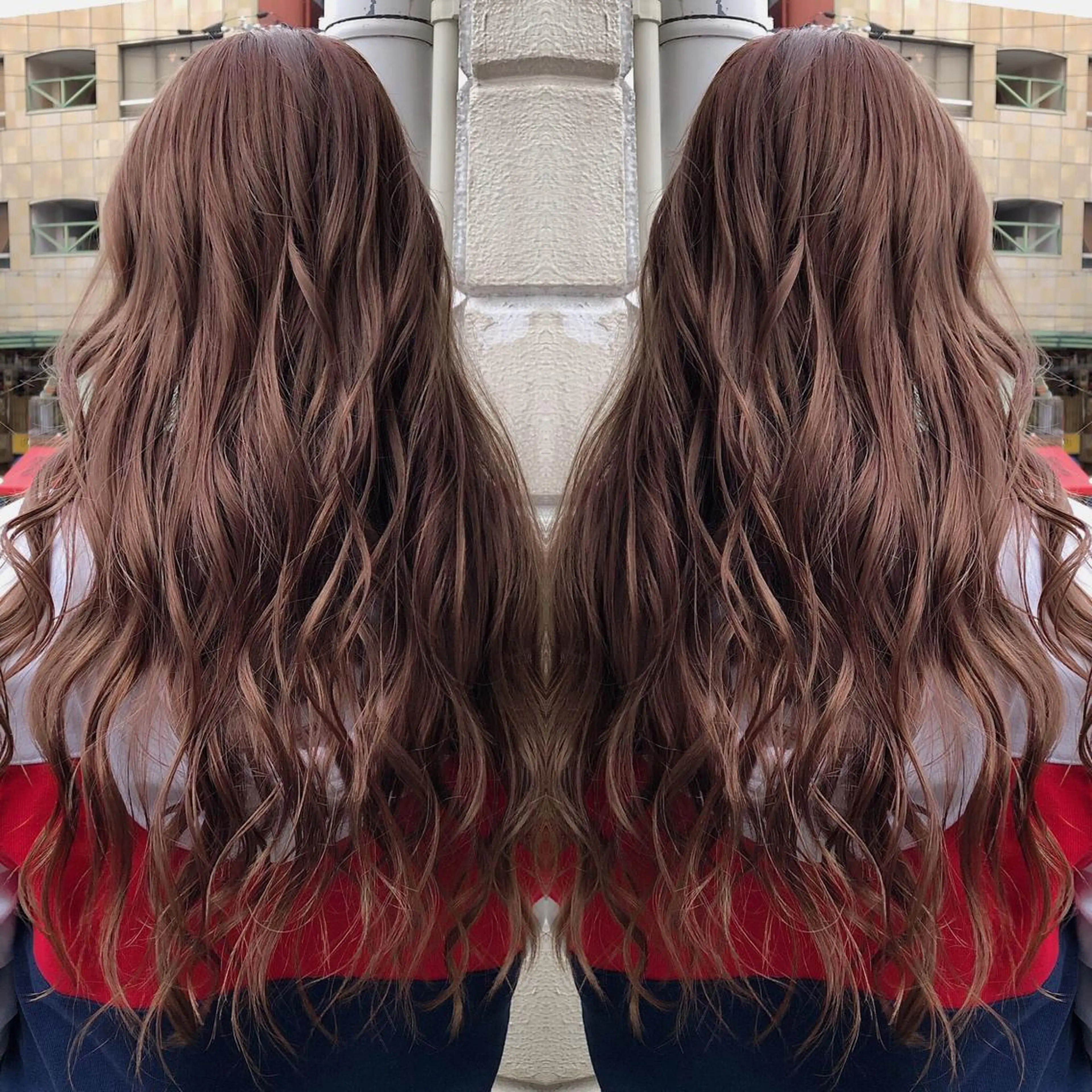 ロング カラー kr2s アメ村のヘアスタイル