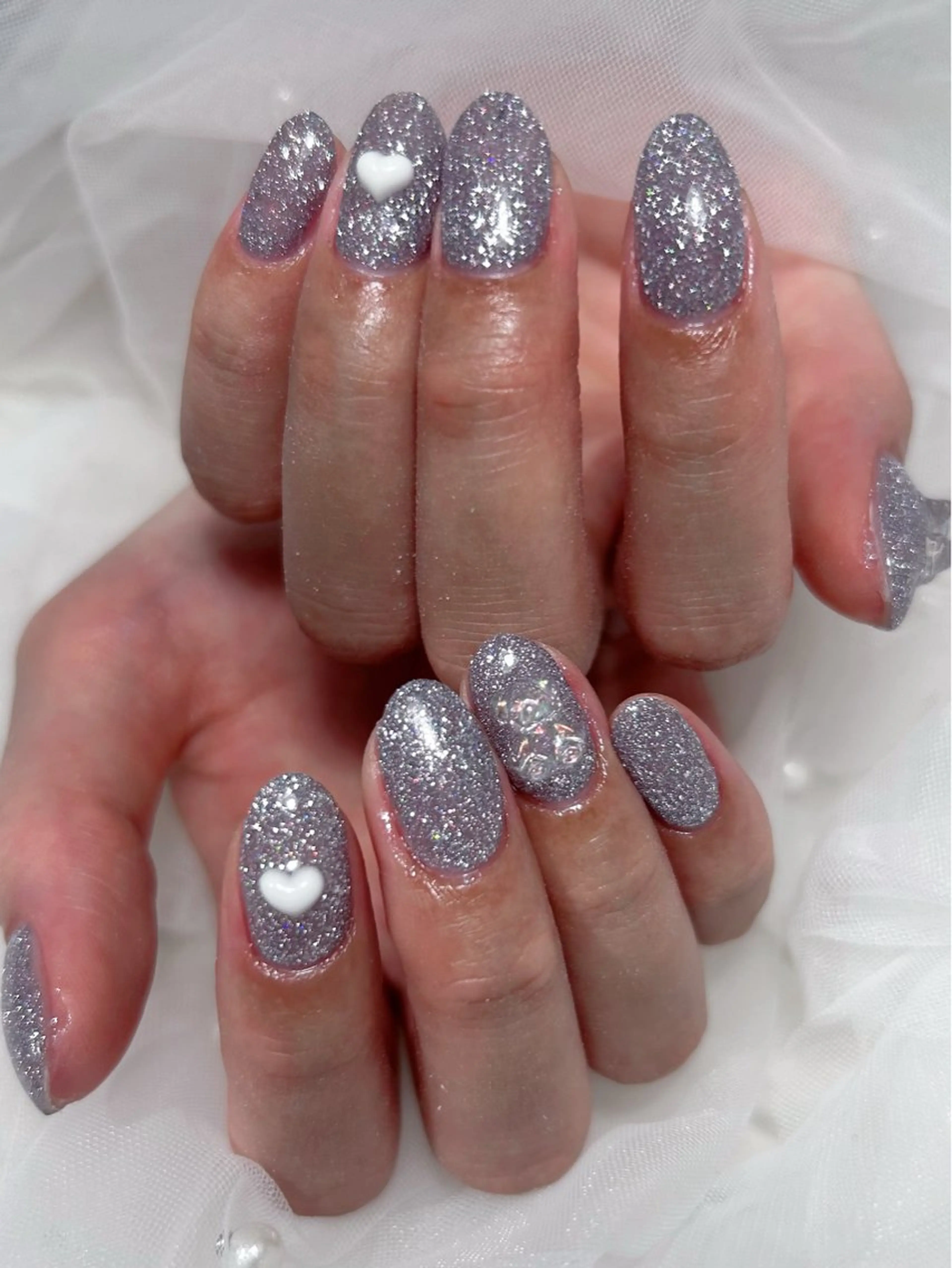 ネイル アートネイル 桜ネイル フレンチネイル ガラスフレンチ グラデーション ミナ🌈 Laule'aのネイルデザイン