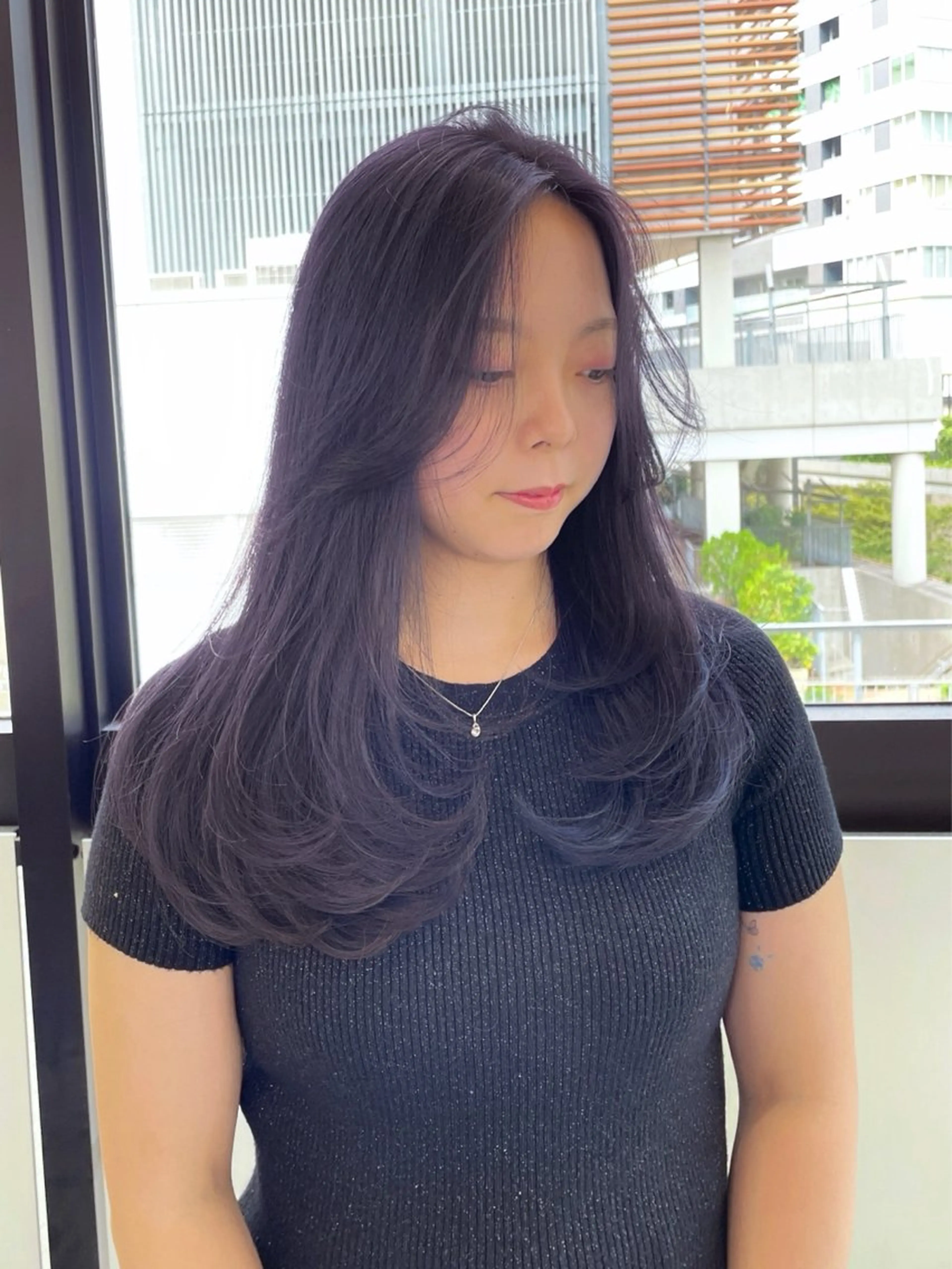 ロング 顔周りカット カット ヘアカラー レイヤーカット/ 艶カラー/亜澄のヘアスタイル
