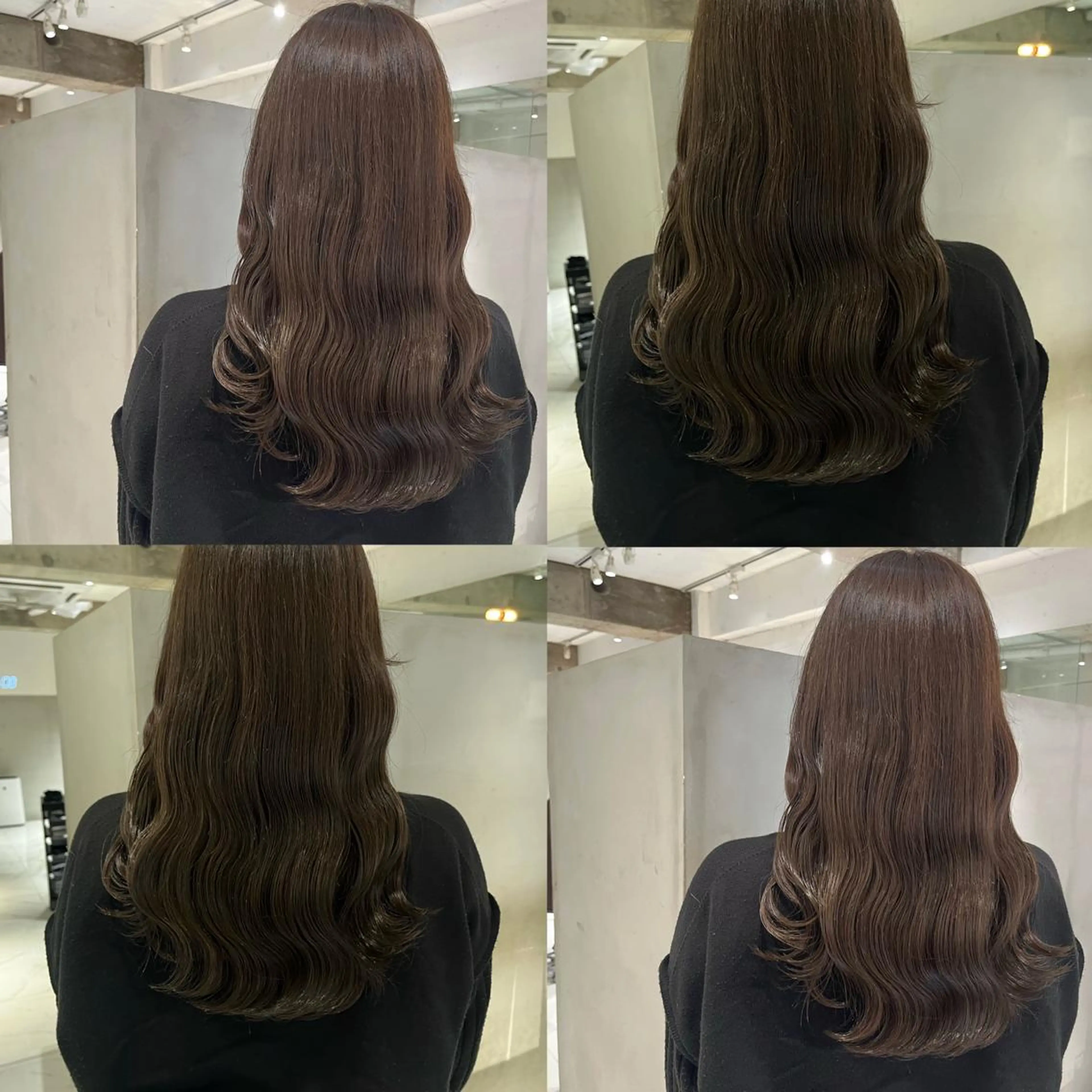 ロング カラー ブラウンカラー オリーブブラウン 韓国風ヘア カット ヘアカラー トリートメント ヘッドスパ ヘアセット カジュアルを女っぽく 𝗮𝘆𝗮𝗰𝗼のヘアスタイル