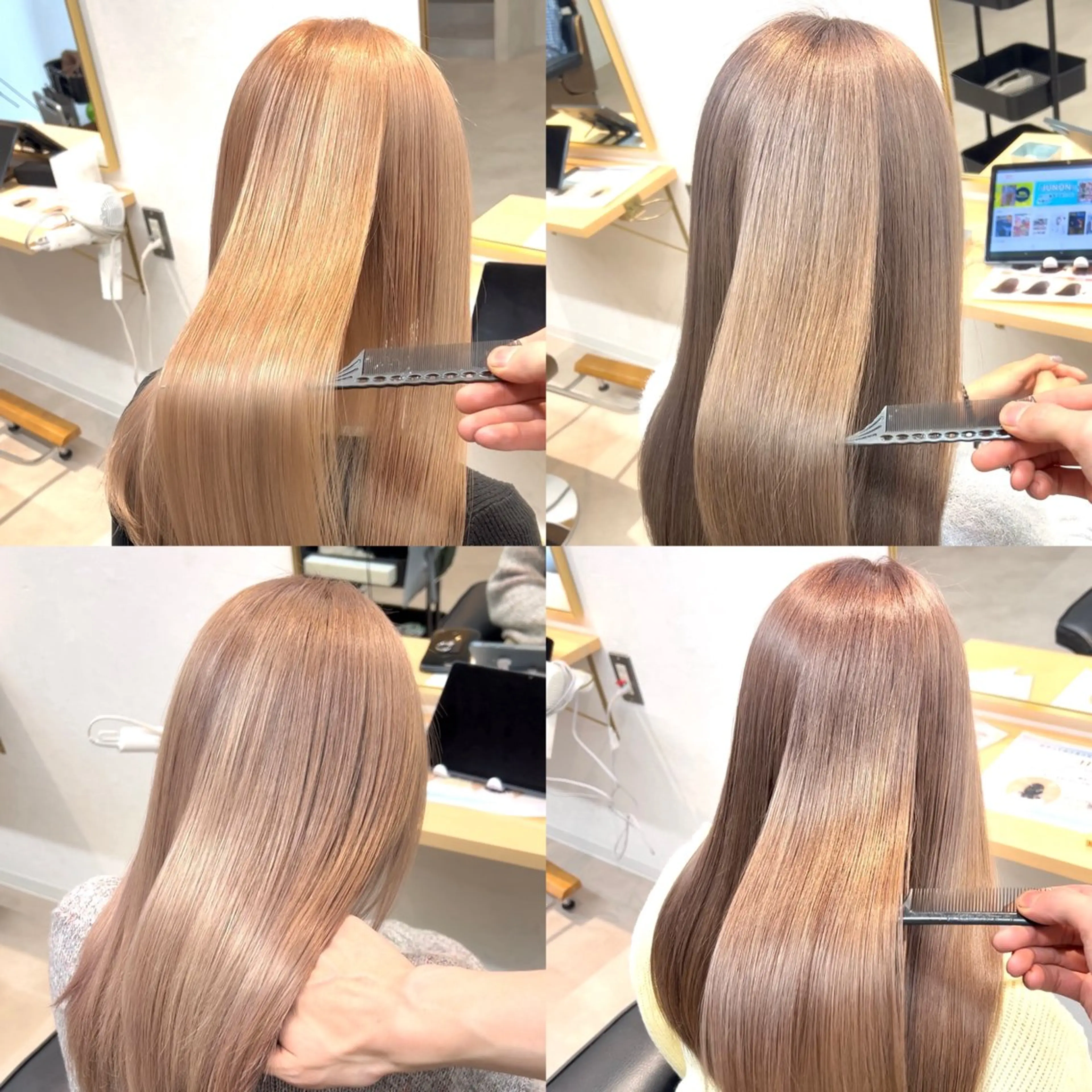 セミロング カラー ベージュカラー ブリーチ 髪質改善 カット ヘアカラー トリートメント ボブ/韓国ボブ/ブリ ーチ/鈴木康平のヘアスタイル