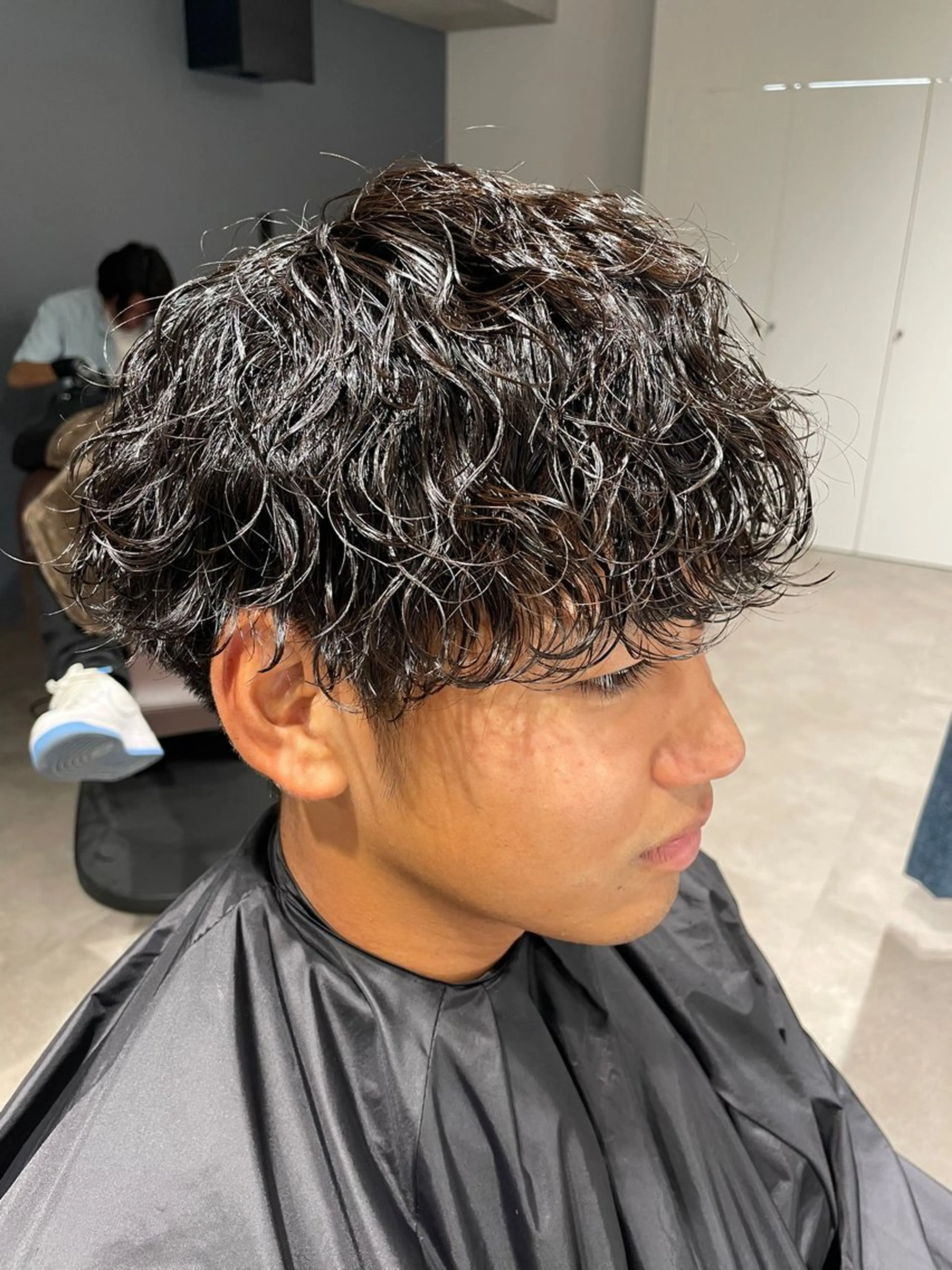 ミディアム パーマ メンズ カット パーマ 『メンズ専門』 悠貴のヘアスタイル