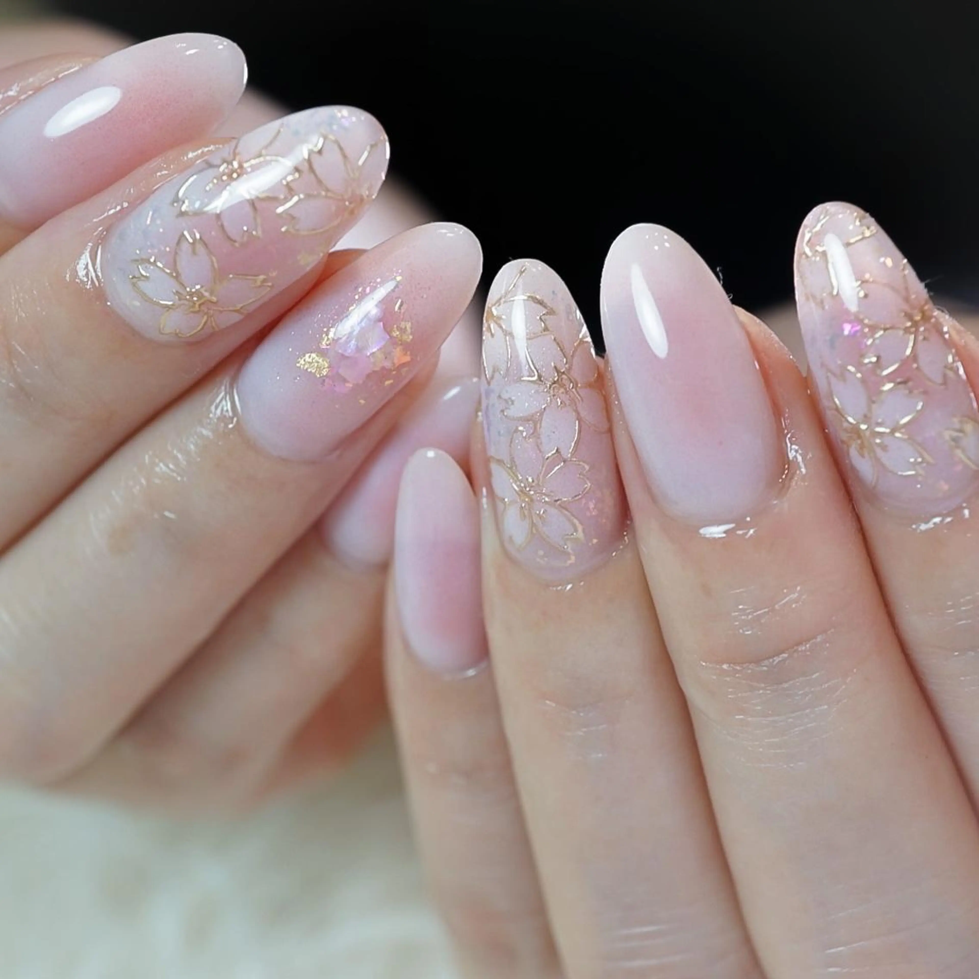 ネイル チークネイル 桜ネイル フラワーネイル ジェルネイル グラデーション Sweets &nailのネイルデザイン