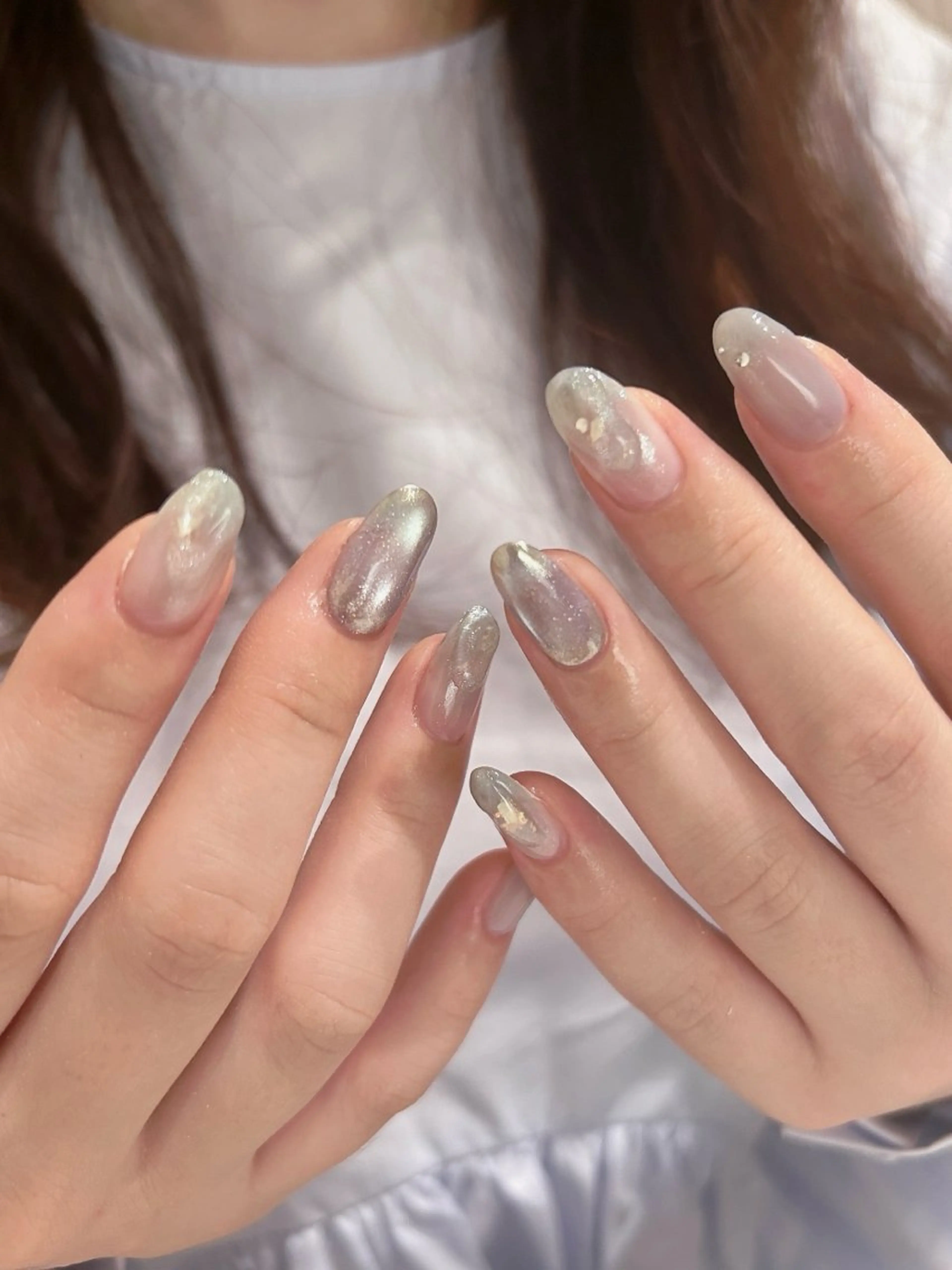 ネイル 氷ネイル・うるうるネイル ハンドネイル nail salon moiのネイルデザイン