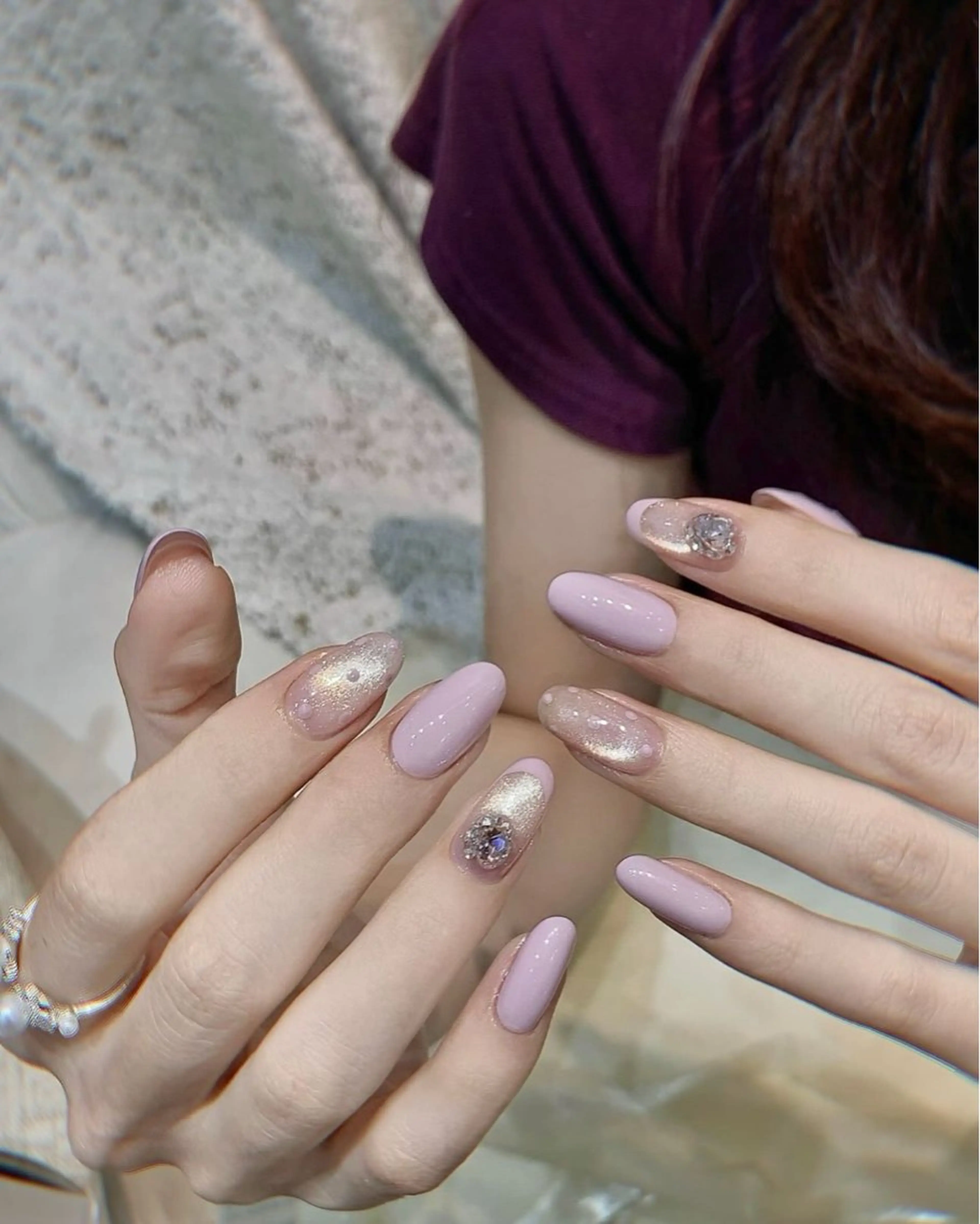ネイル 長さ出し ジェルネイル 持ち込み オフィスネイル ワンカラーネイル ハンドネイル Michi_Nails_Salon所属・Michi Nail Staffのネイルデザイン