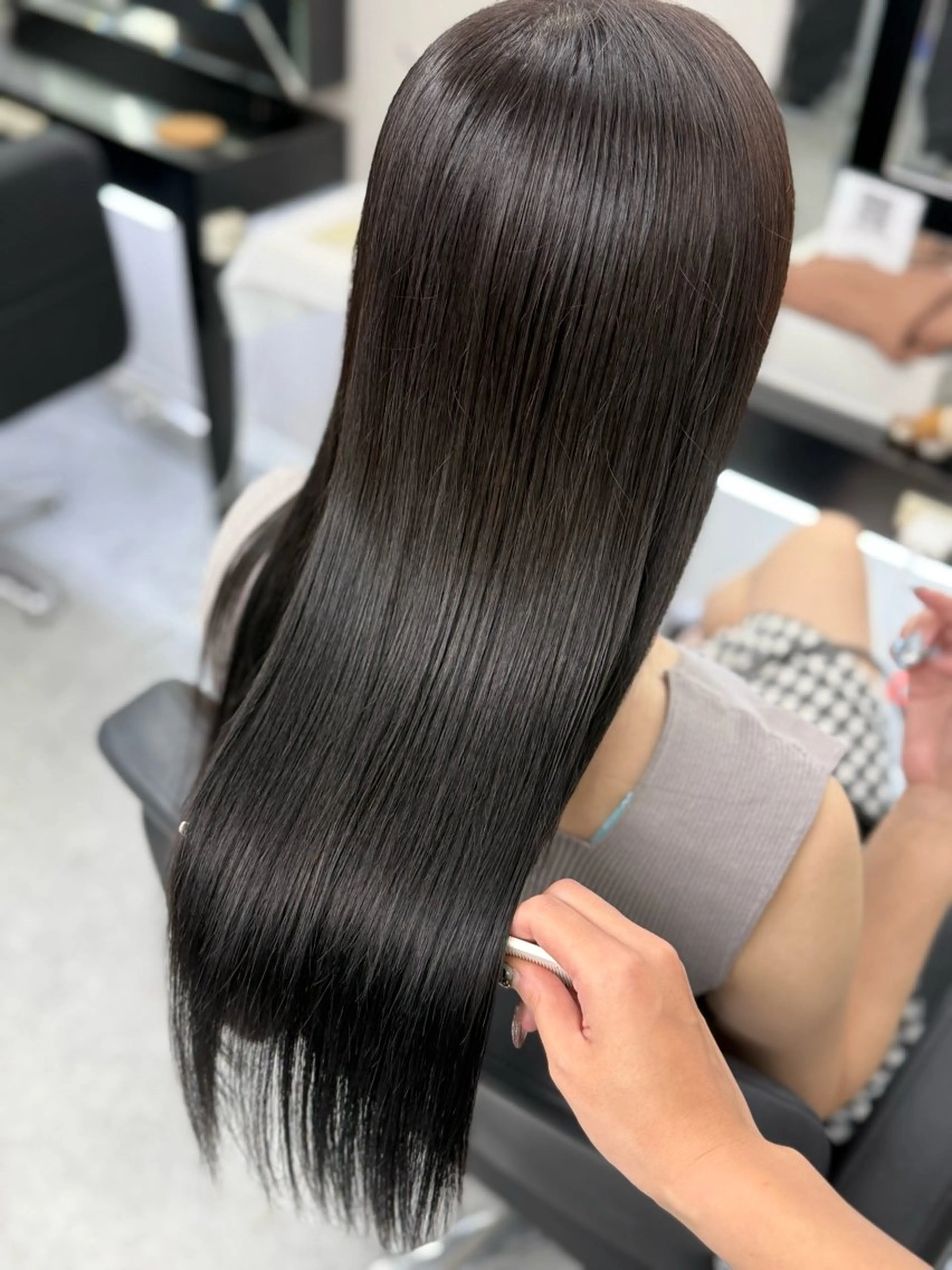 ロング カラー トリートメント ハル🫧難波羽 エクステ韓国ヘアのヘアスタイル