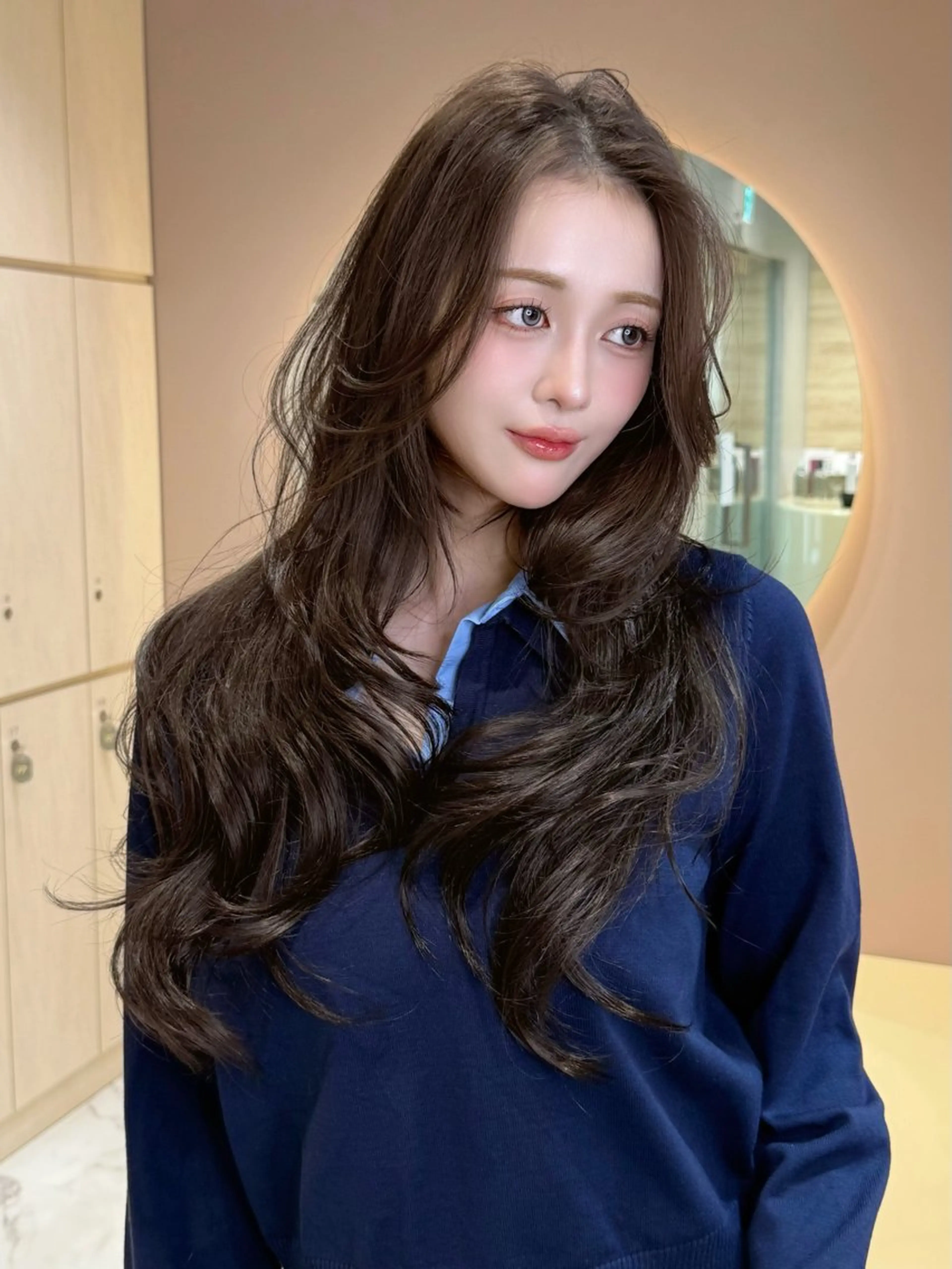 ロング カラー 髪質改善 縮毛矯正 韓国ヘア　柏崎颯刀のヘアスタイル