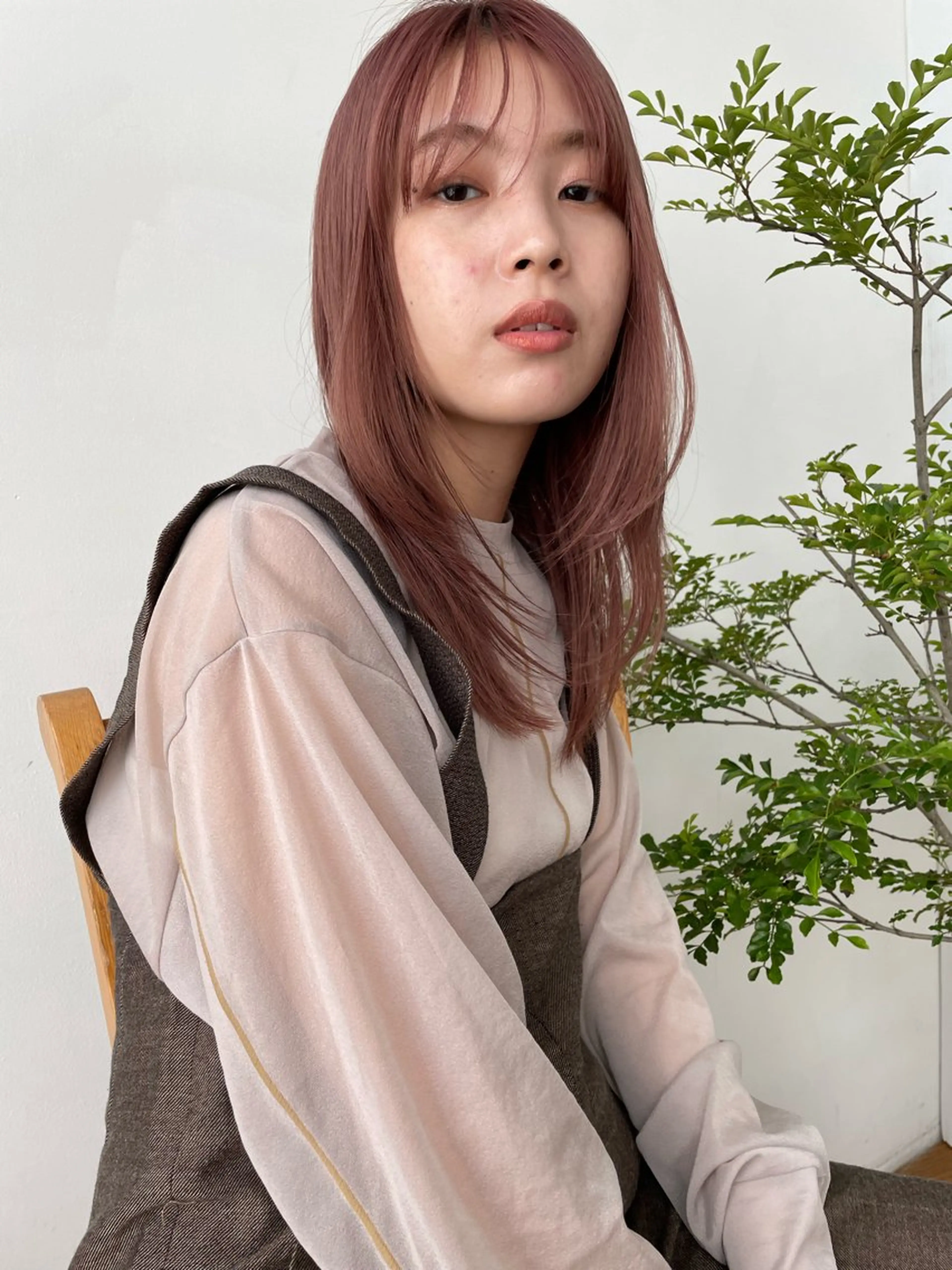 セミロング 暖色カラー/似合わせ カット/名古屋/辻のヘアスタイル