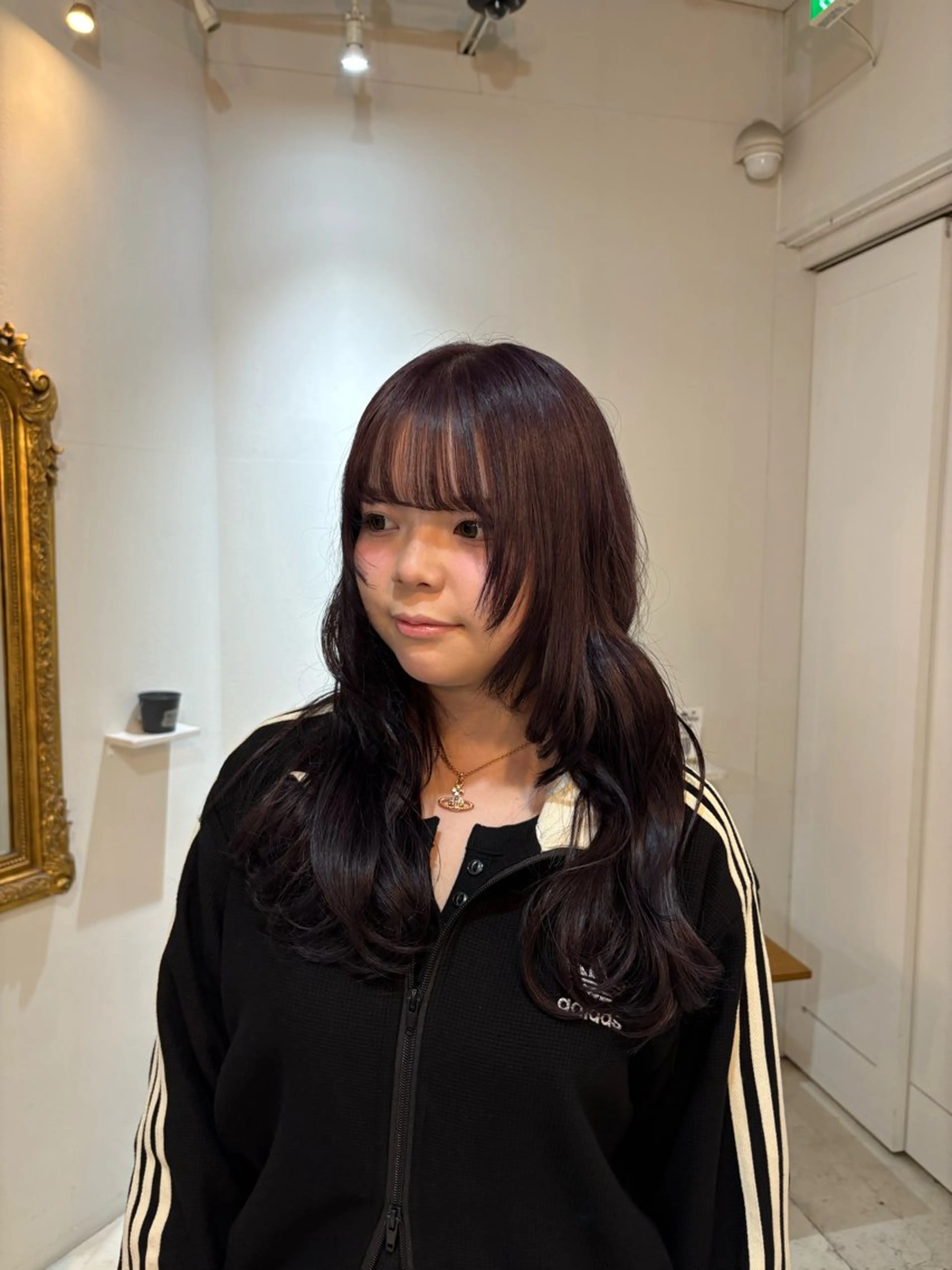 ロング 顔周りカット レイヤーカット ヘアカラー 🩶ハイトーン🖤 URARAのヘアスタイル