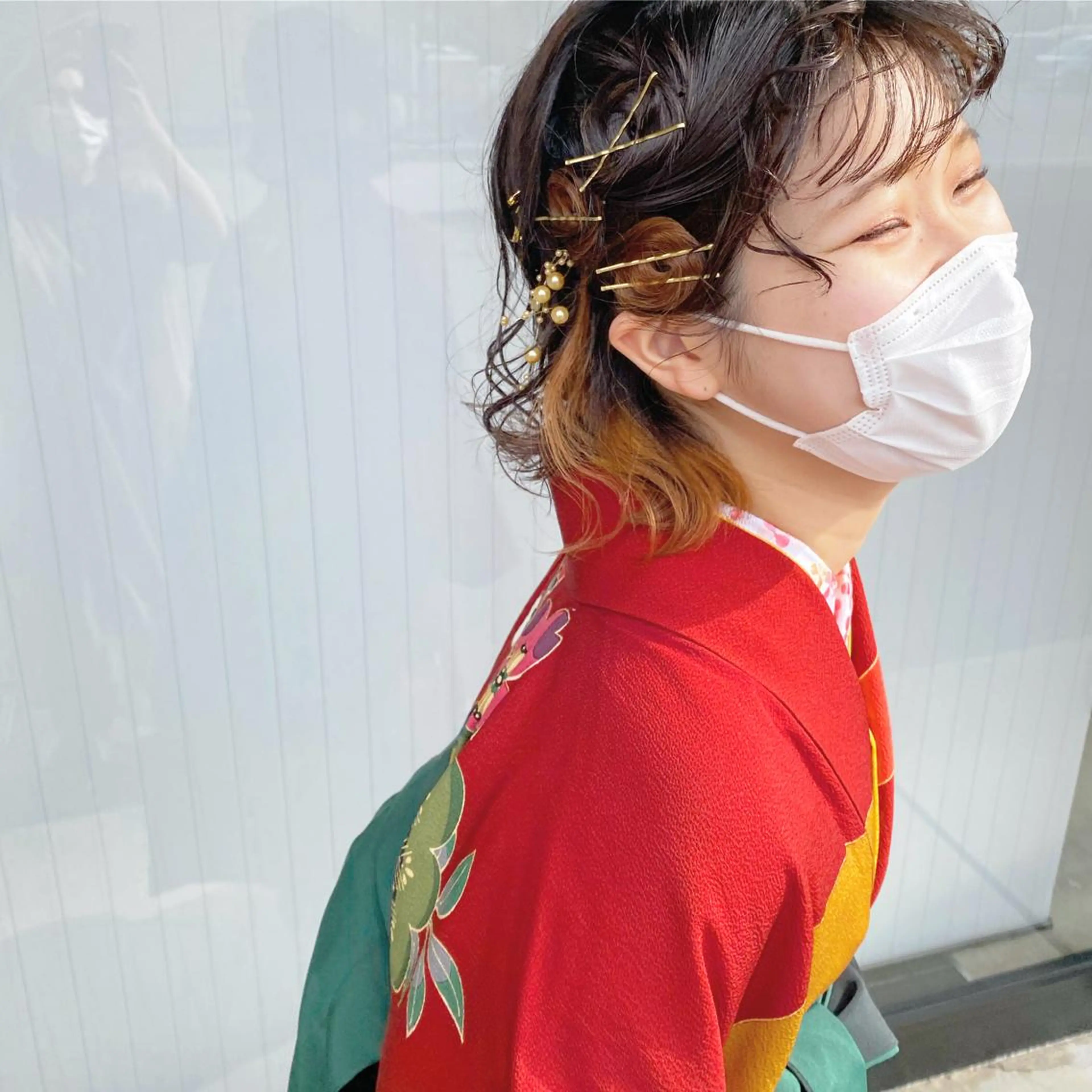 ミディアム ヘアアレンジ 卒業式のヘアスタイル FIORE hair design所属・山根 奈緒のマツエク・マツパデザイン