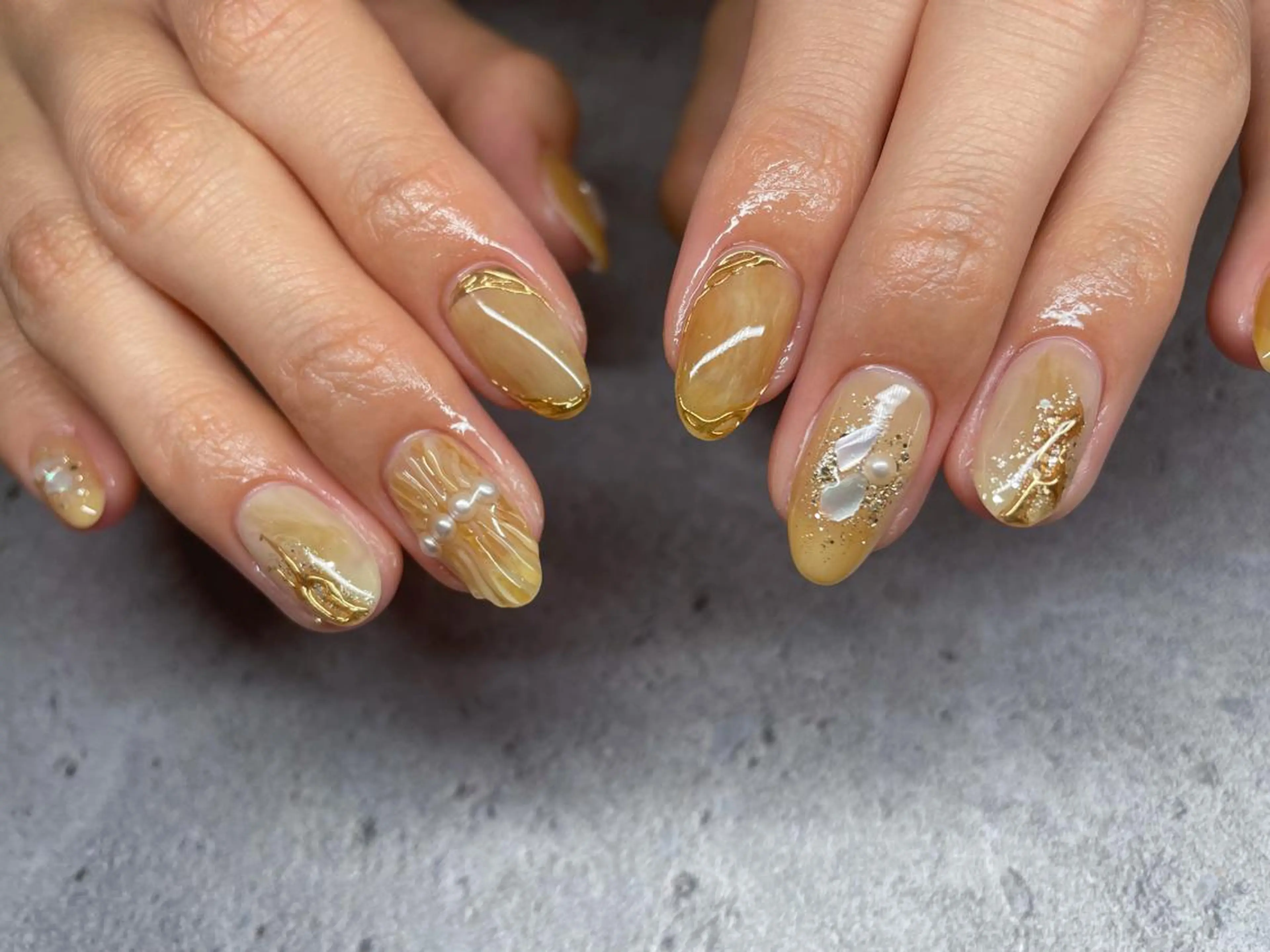 ミディアム ネイル 春ネイル Nail salon Amicalのネイルデザイン