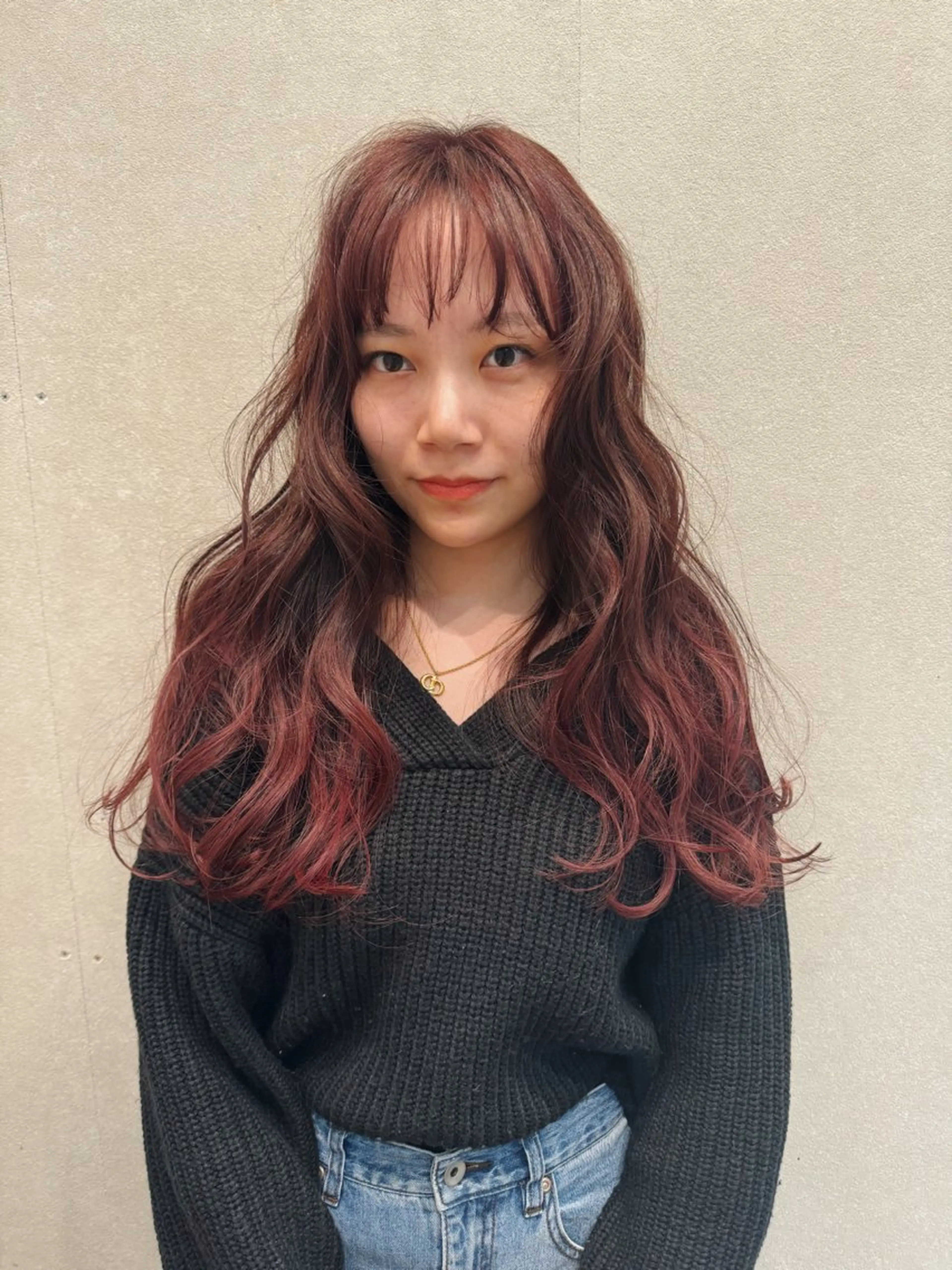 ミディアム カラー ブラウンカラー ピンクカラー ピンクブラウン カット ヘアカラー トリートメント センスをお届けします 大谷将生INFPのヘアスタイル
