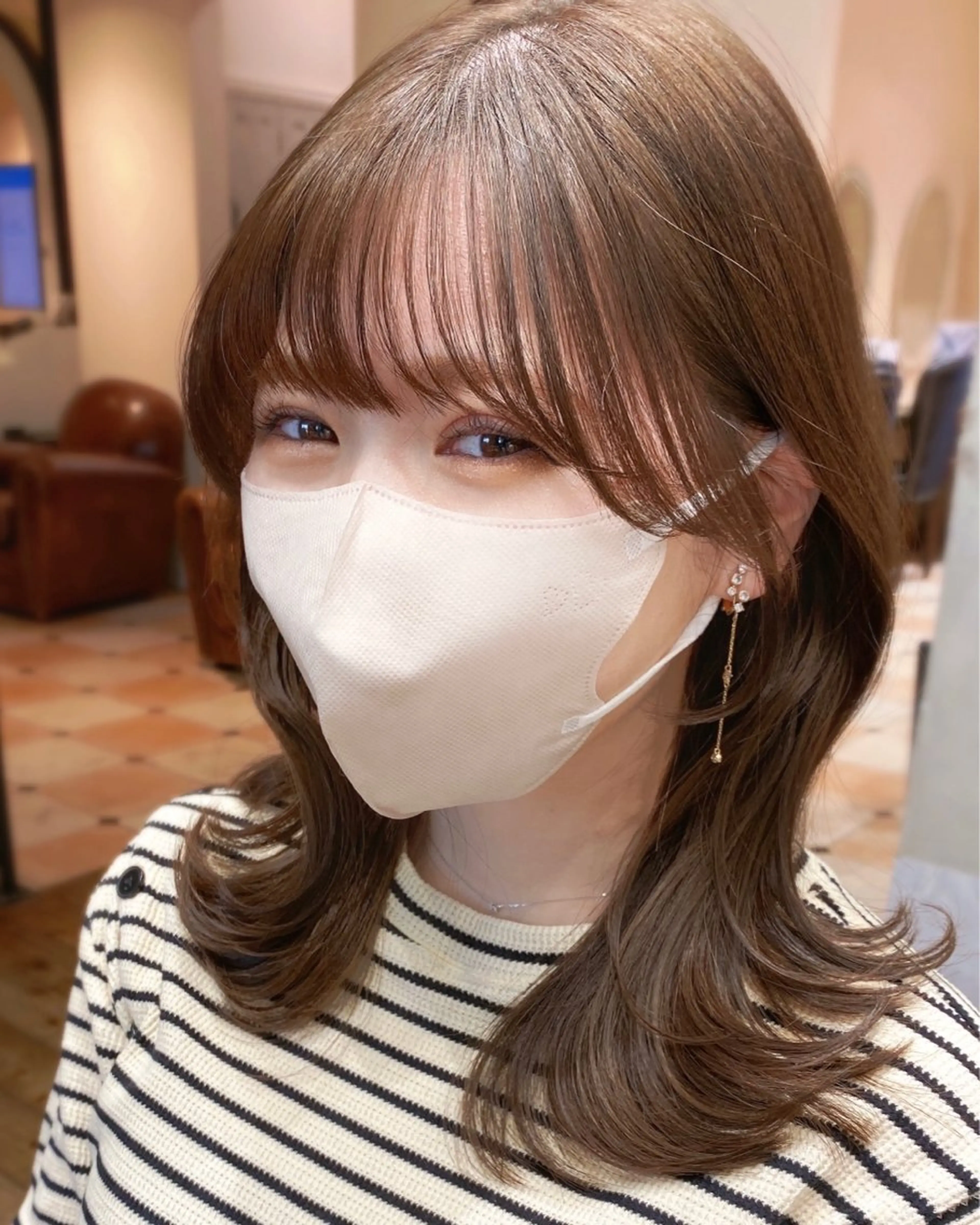 ミディアム カラー On所属・顔まわりカット🌟 くびれヘア/寺門遥輝のヘアスタイル