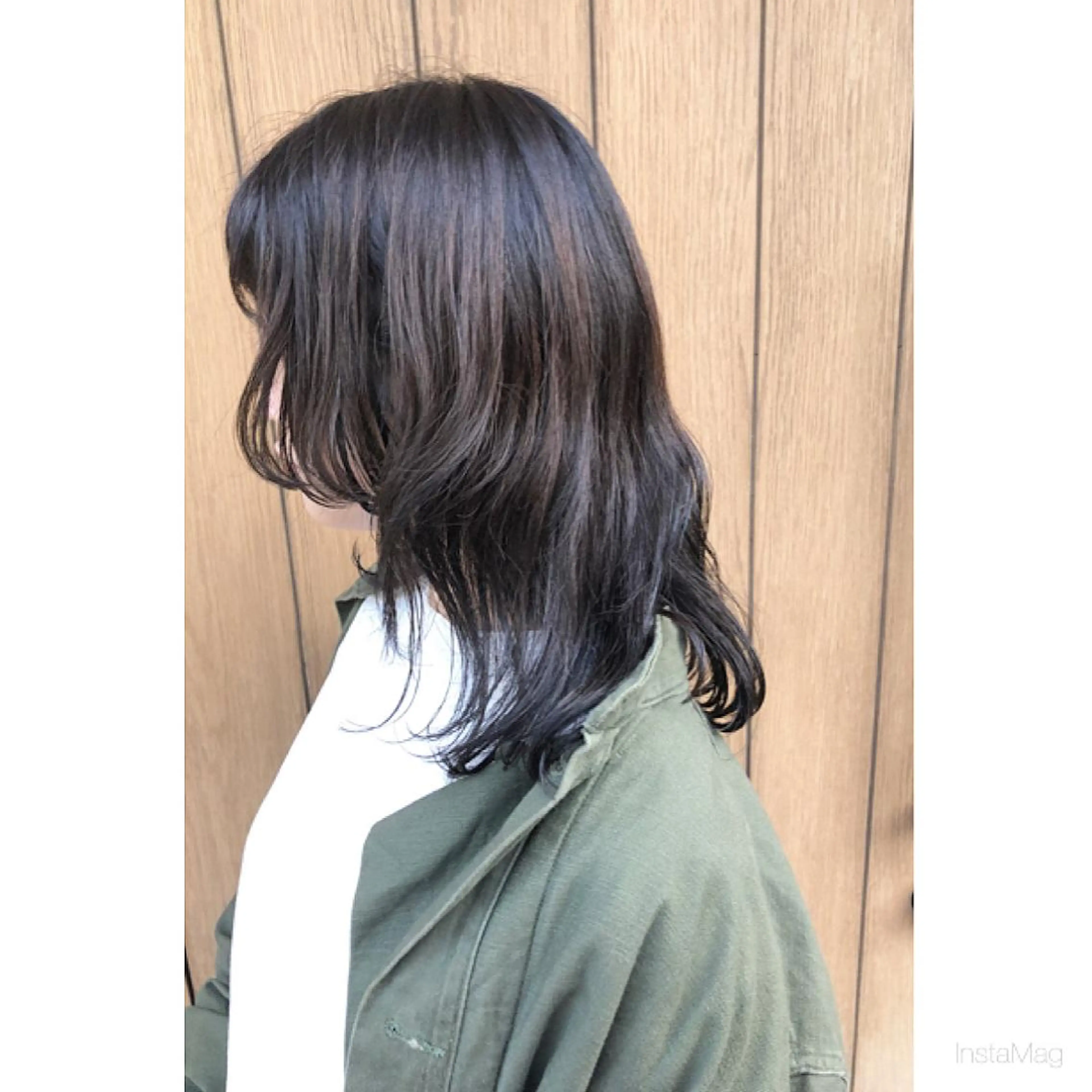 セミロング パーマ カット パーマ 岩間 香純のヘアスタイル