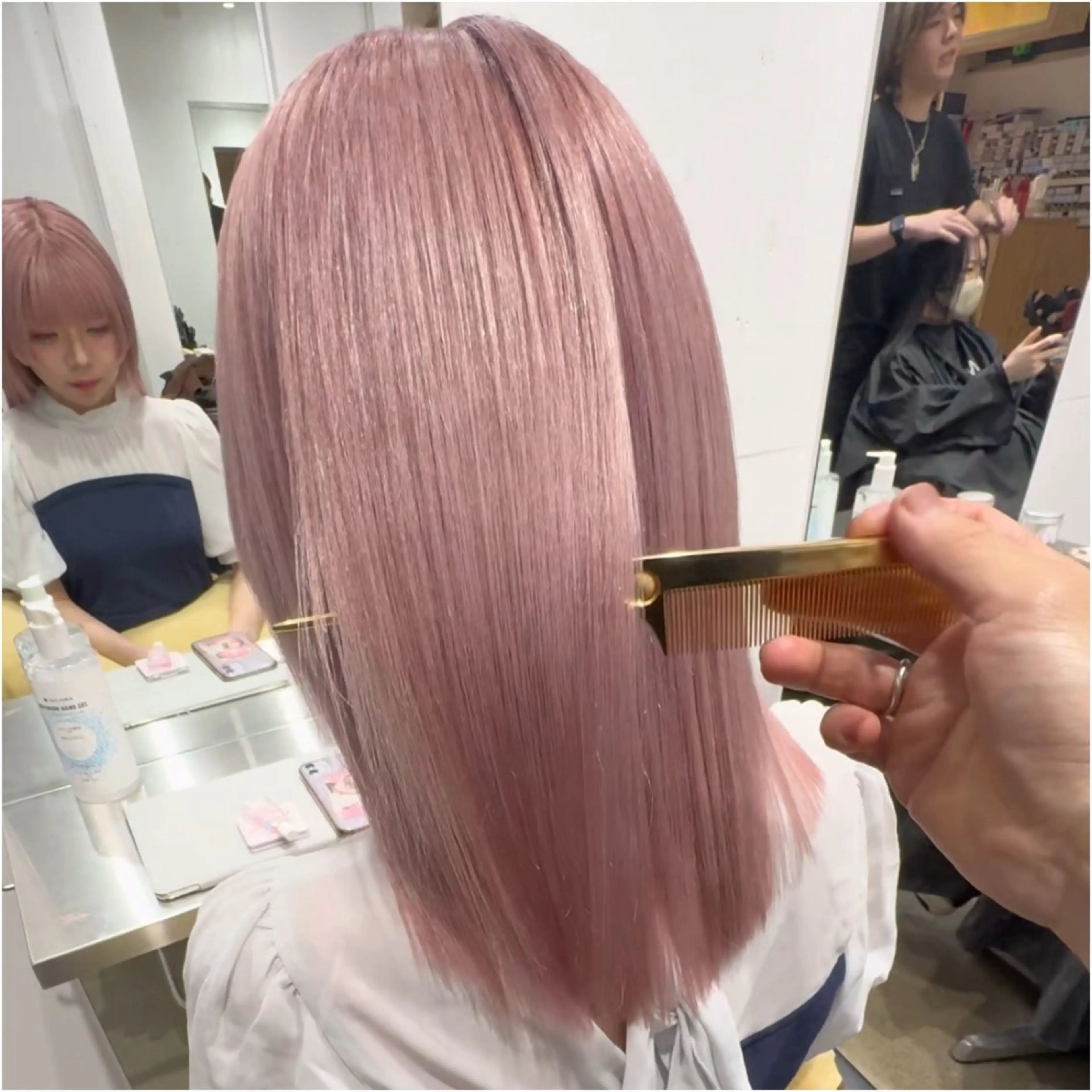 セミロング カラー ヘアカラー 圧倒的なケアブリーチ /髪質改善🩵松田のヘアスタイル