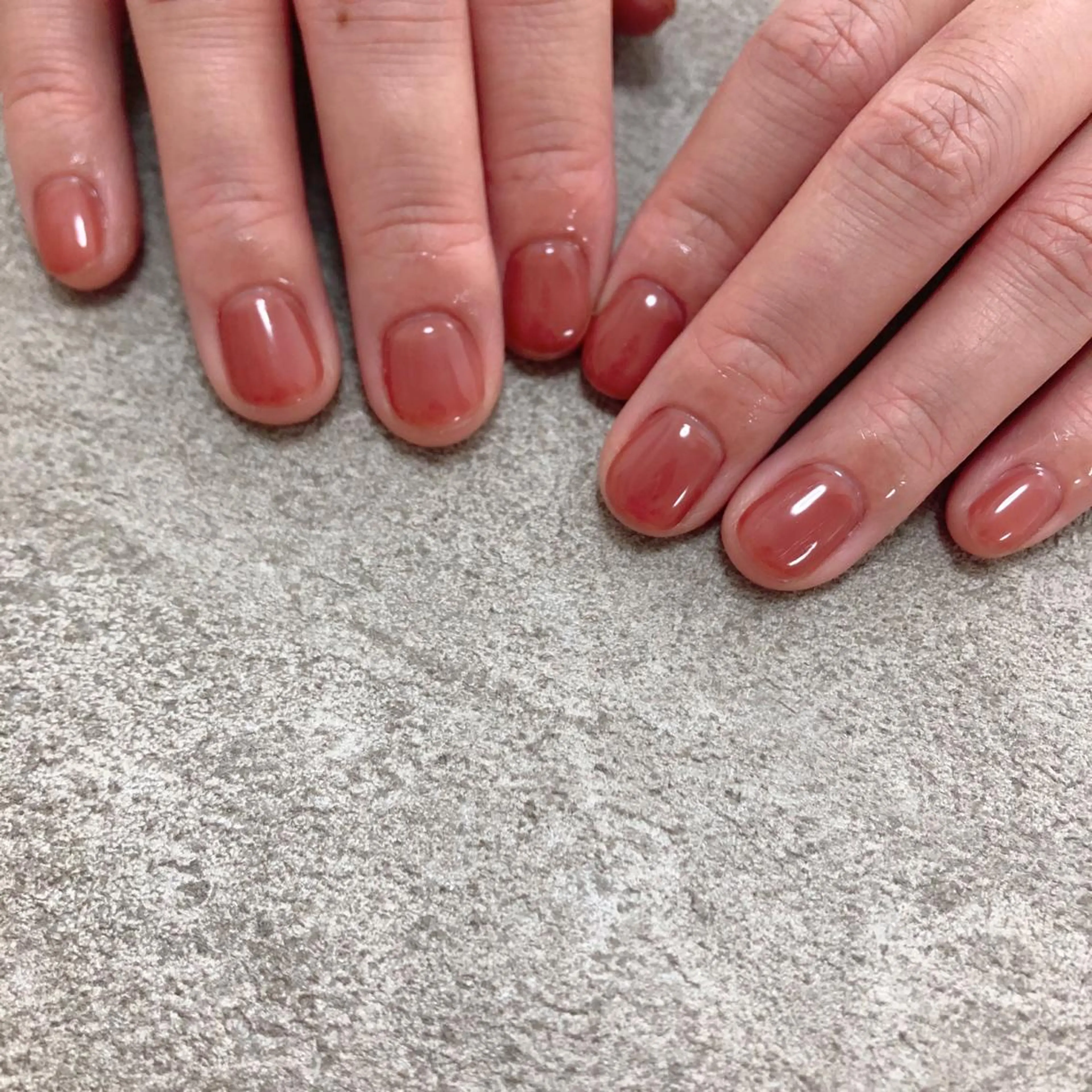 ネイル ブラウン ワンカラーネイル Mogu nail 二子玉川のネイルデザイン