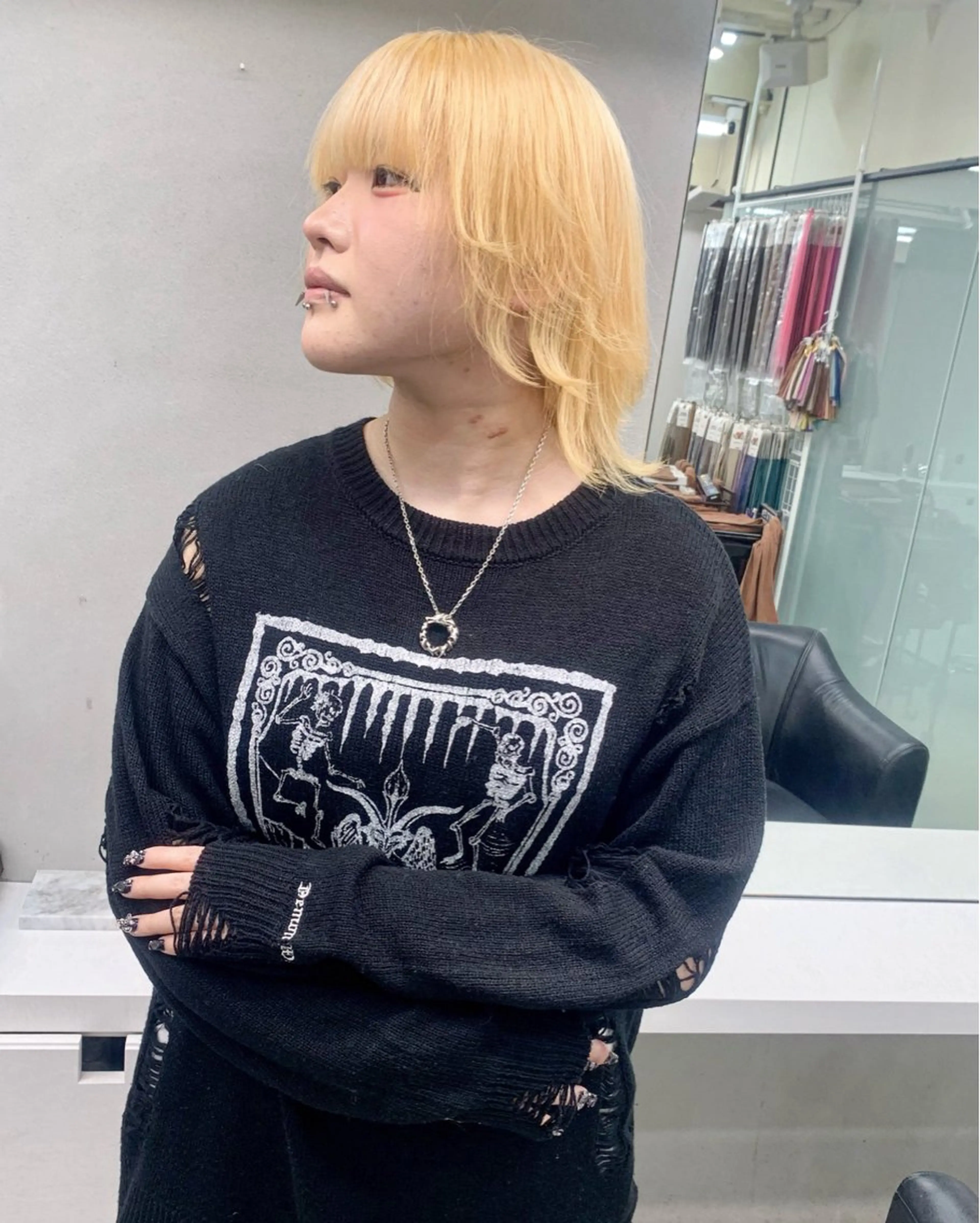 ミディアム カラー ヘアアレンジ ヘアカラー トリートメント 個性爆弾💣 ダブルカラー/ゆかのヘアスタイル