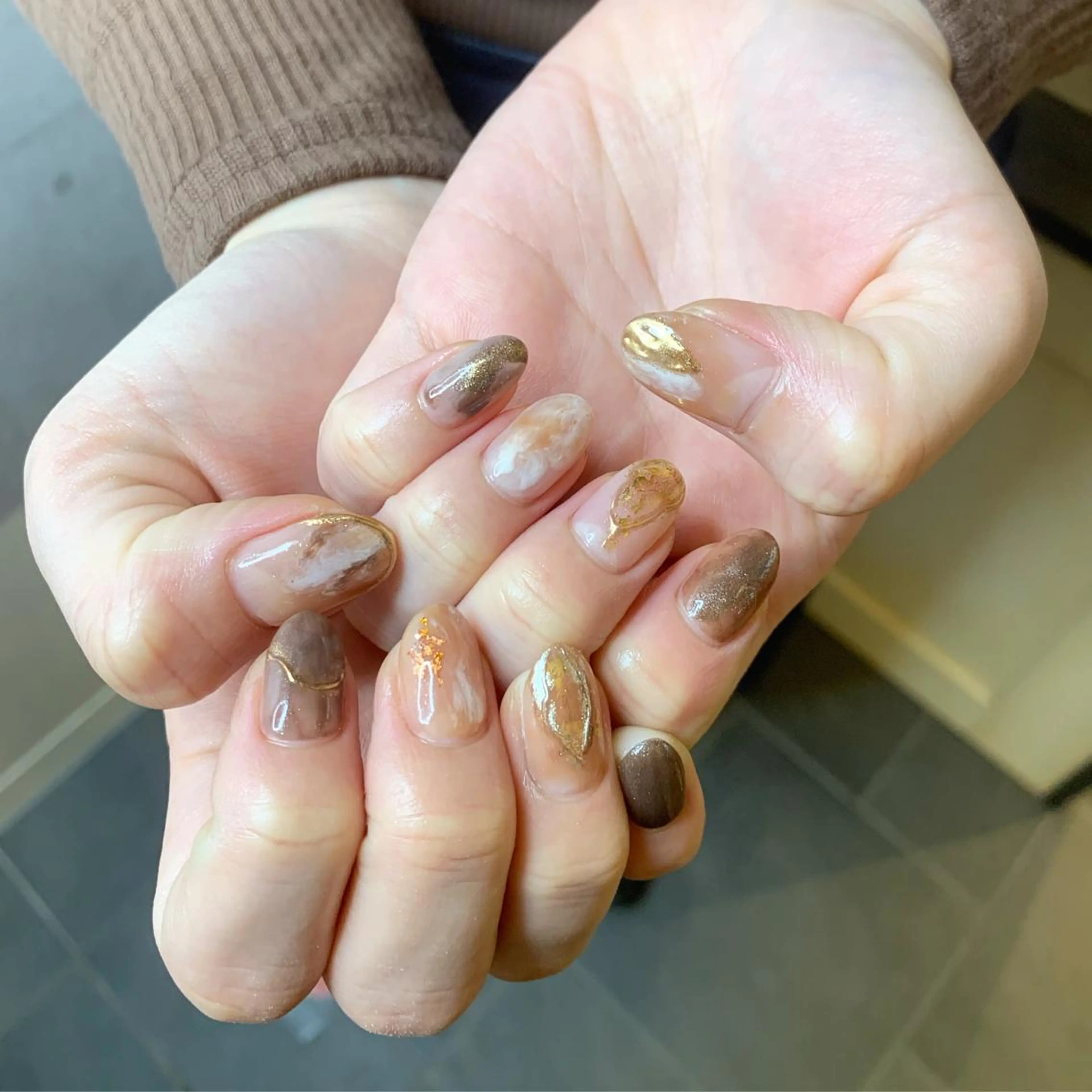 ネイル 持ち込み ニュアンスネイル l my me mine所属・Imyme mine Rioのネイルデザイン