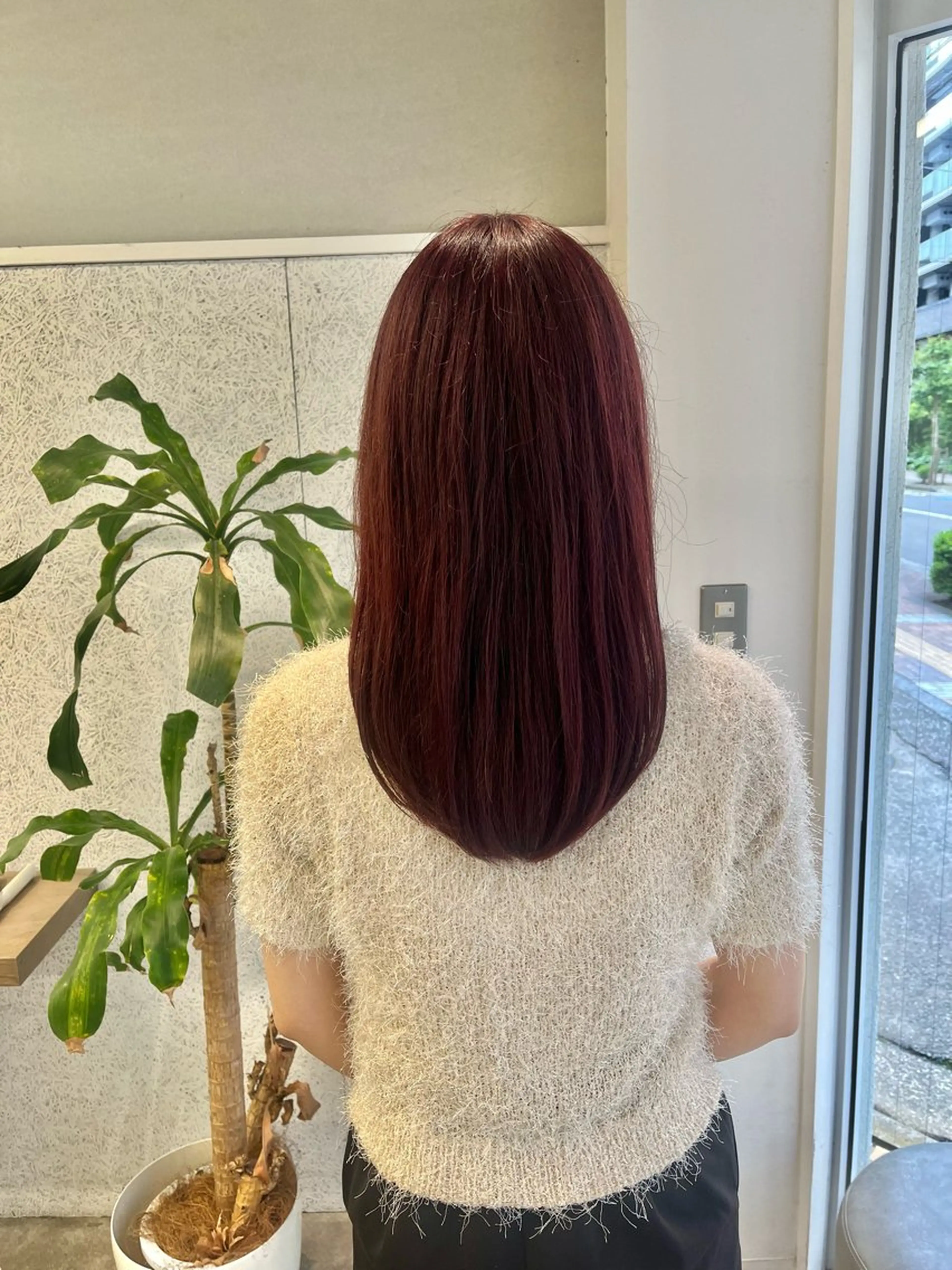 ロング カラー ブリーチ ブリーチなしカラー レッドカラー 🍓shell立川 🌈しんたに🐰のヘアスタイル
