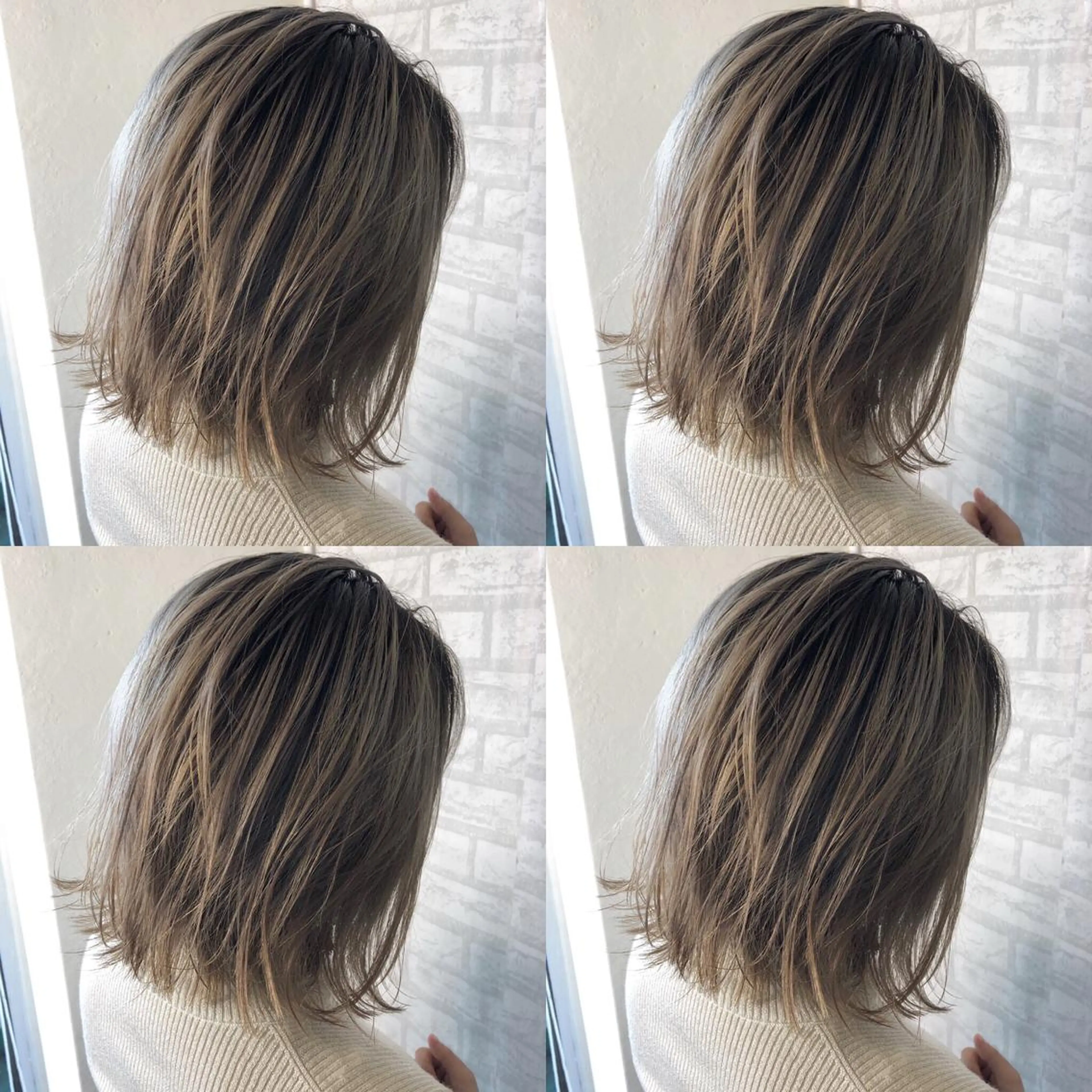 ショート カラー ブリーチ グレージュ ミルクティーグレージュ ヘアカラー JIL BLAN 京都のヘアスタイル