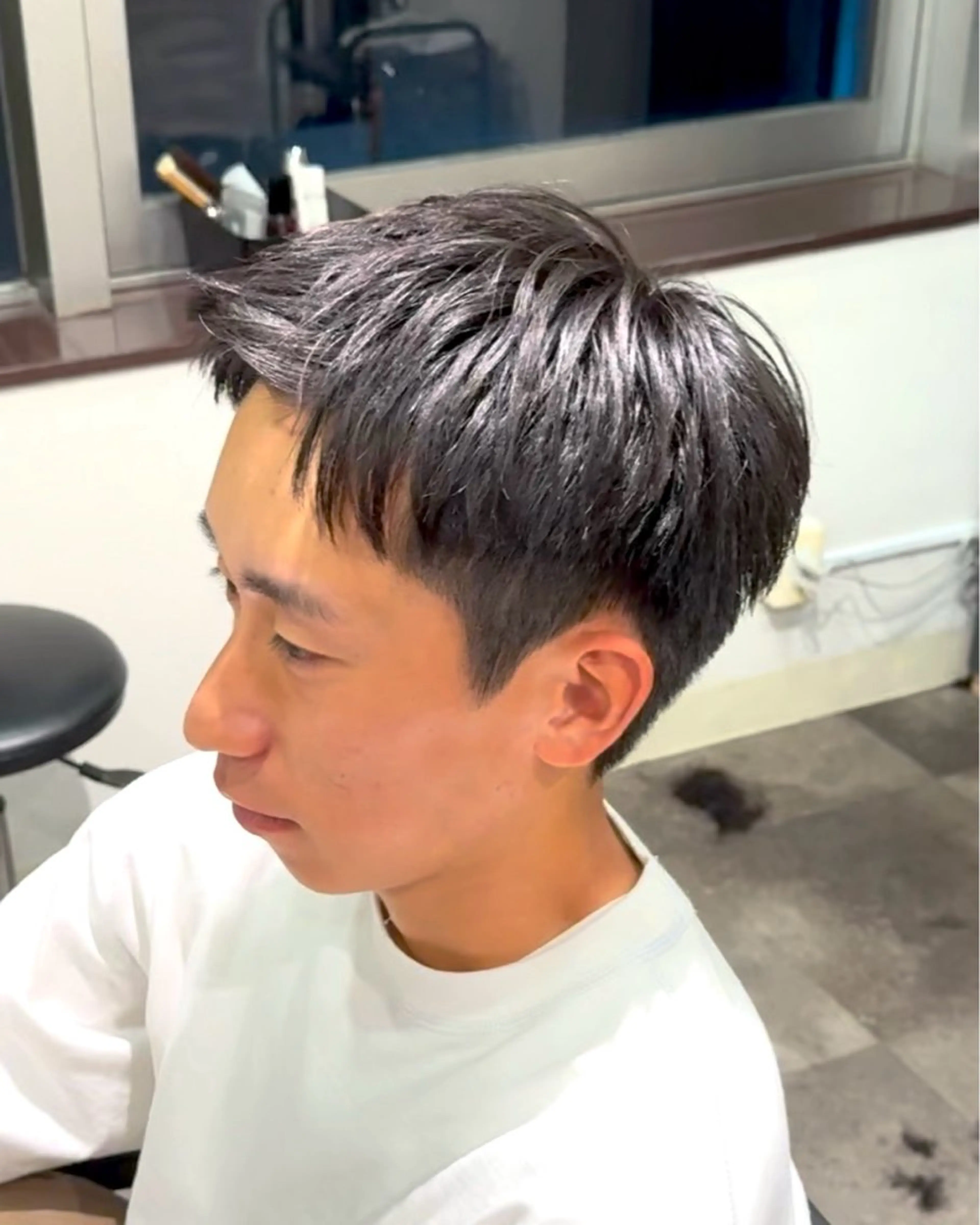 ショート メンズ アップバング ショートヘア est-r. Shionのヘアスタイル