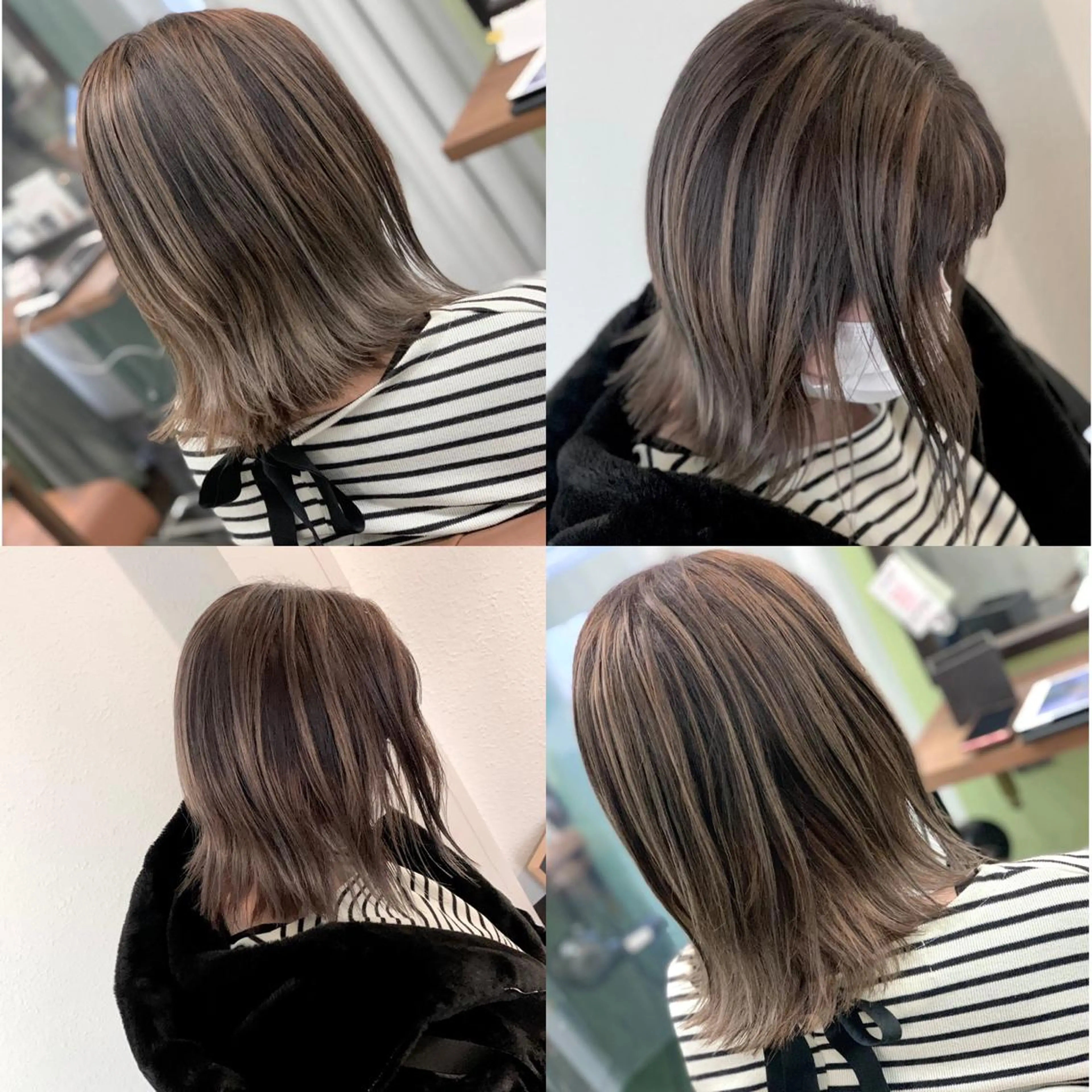 ミディアム レイヤーカット ヘアカラー ブリーチ毛に縮毛矯正 ✨カラー✨山田 正幸のヘアスタイル