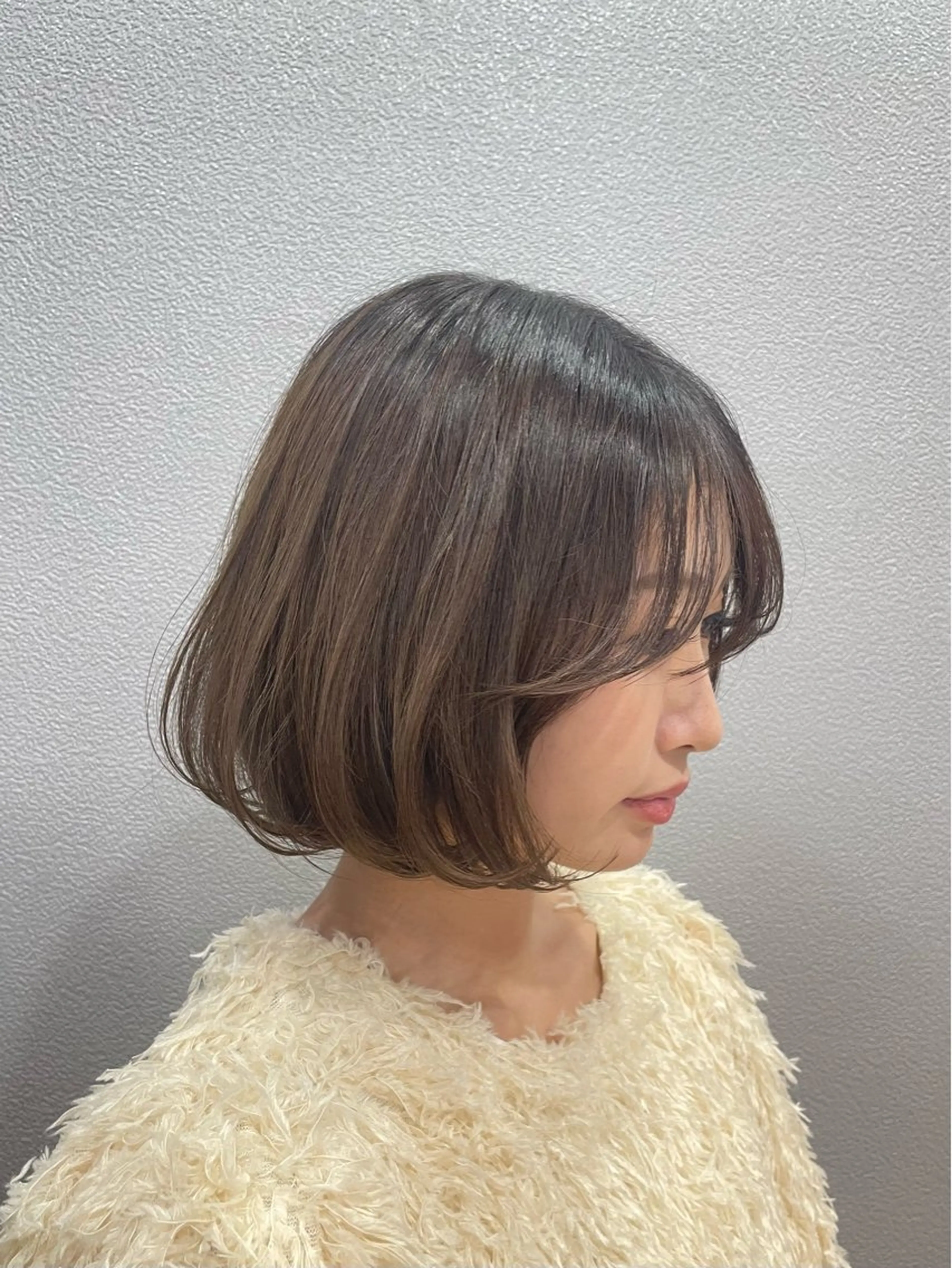 ミディアム ボブ タンバルモリ 韓国風ヘア 透明感カラー｡:* ナナカ🌦️のヘアスタイル