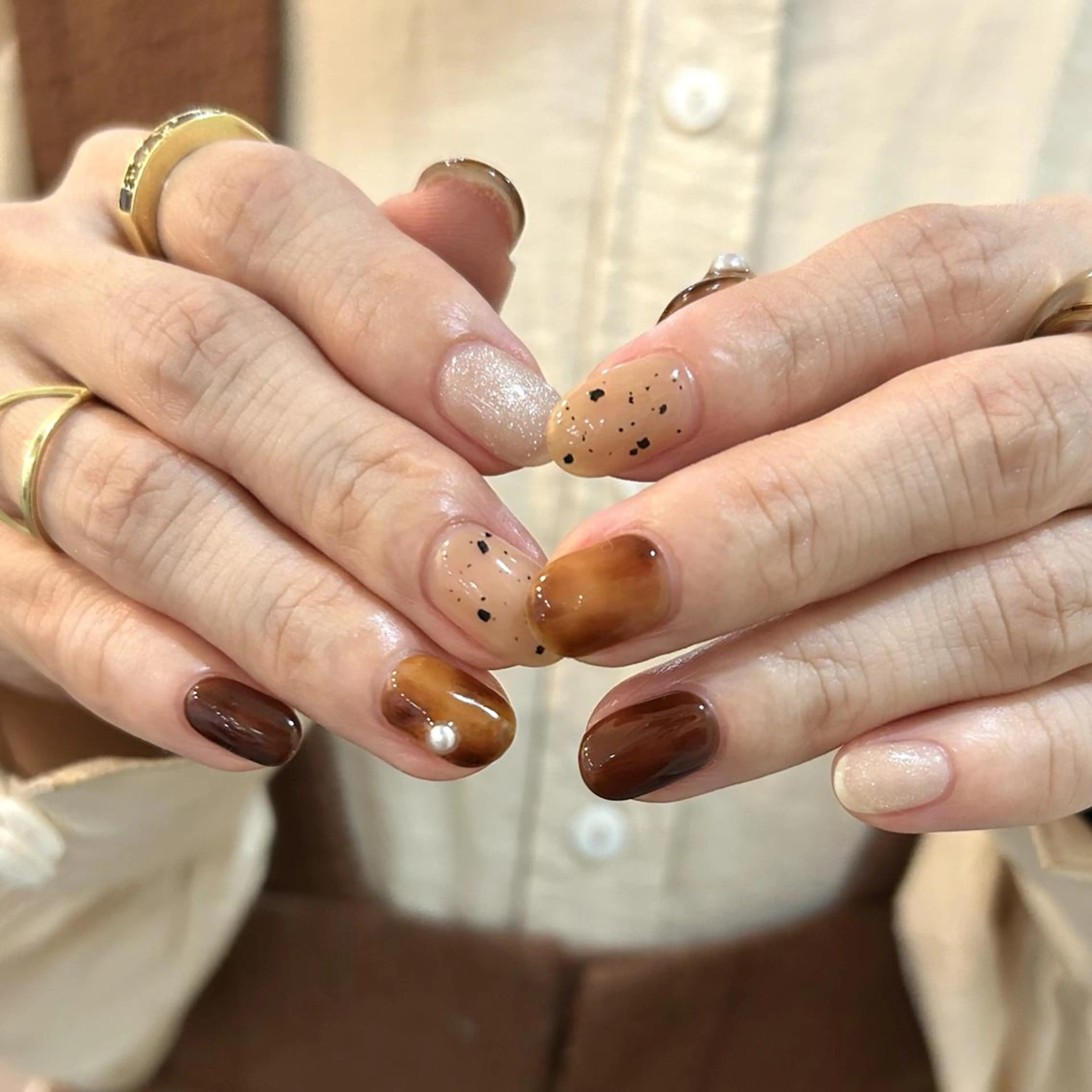 ネイル アートネイル シンプルネイル 冬ネイル ハンドネイル KAWAZOE KANONのネイルデザイン