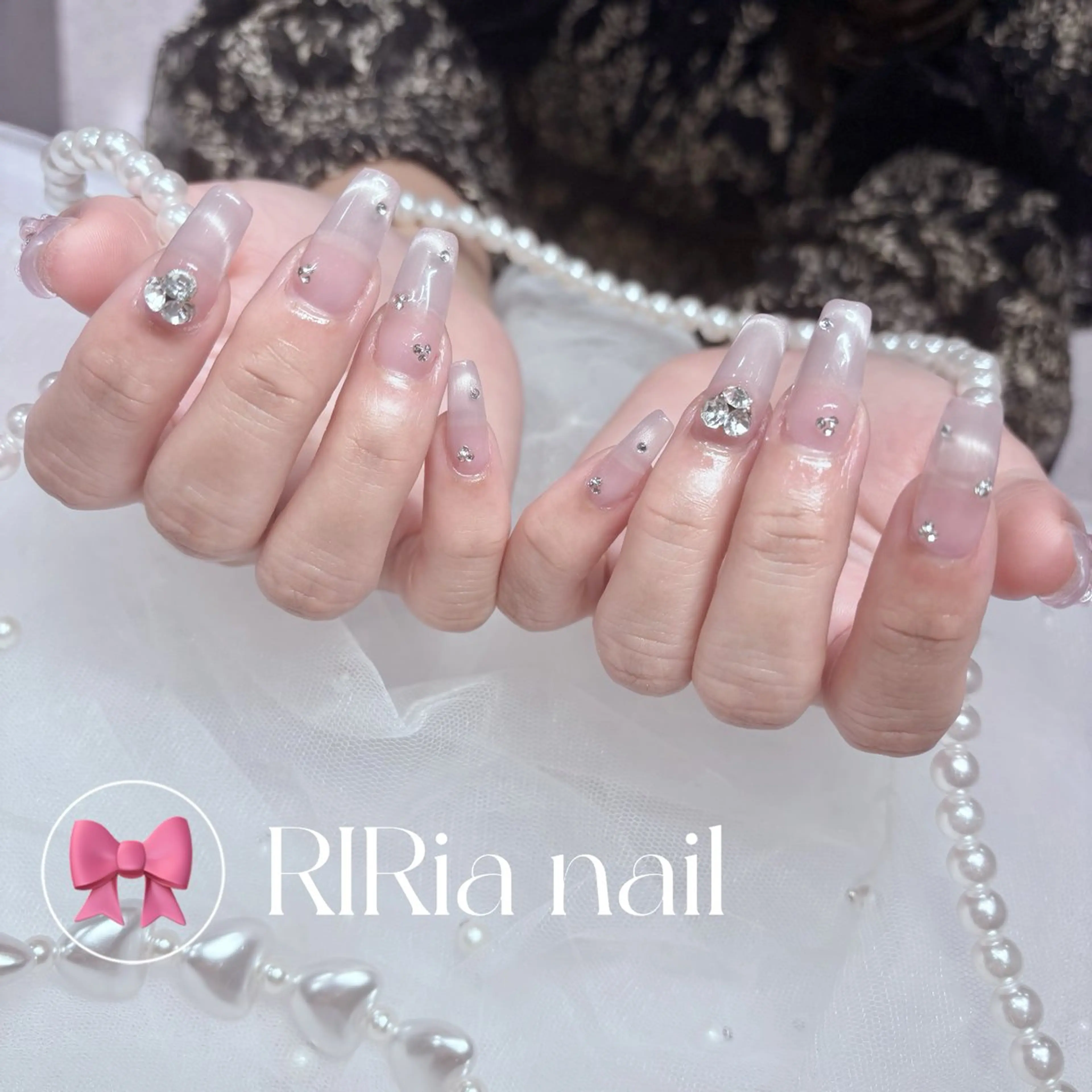 ネイル ラメ(グリッター) マグネットネイル ストーンネイル ハンドネイル 🎀『RlRia』（GO TODAY シェアサロン 横浜Solace店内）🎀所属・RlRia .のネイルデザイン