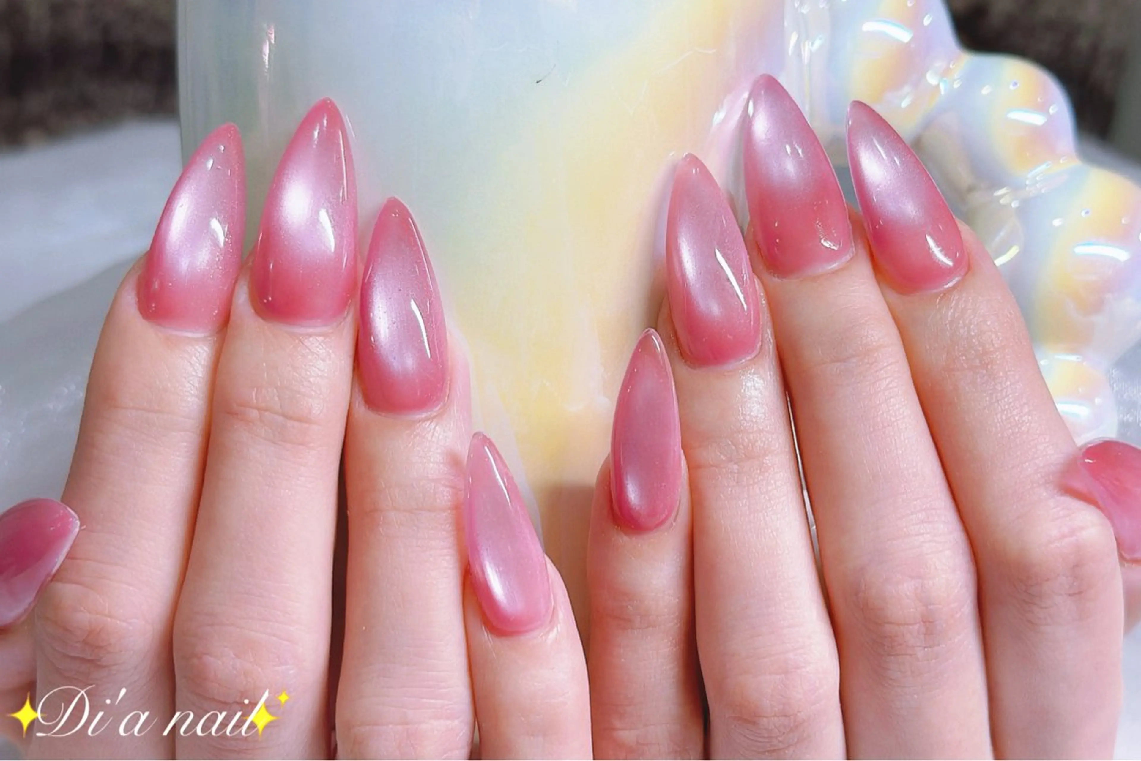 ネイル チークネイル ジェルネイル グラデーション マグネットネイル ニュアンスネイル Di'a nail ネイルサロンのネイルデザイン