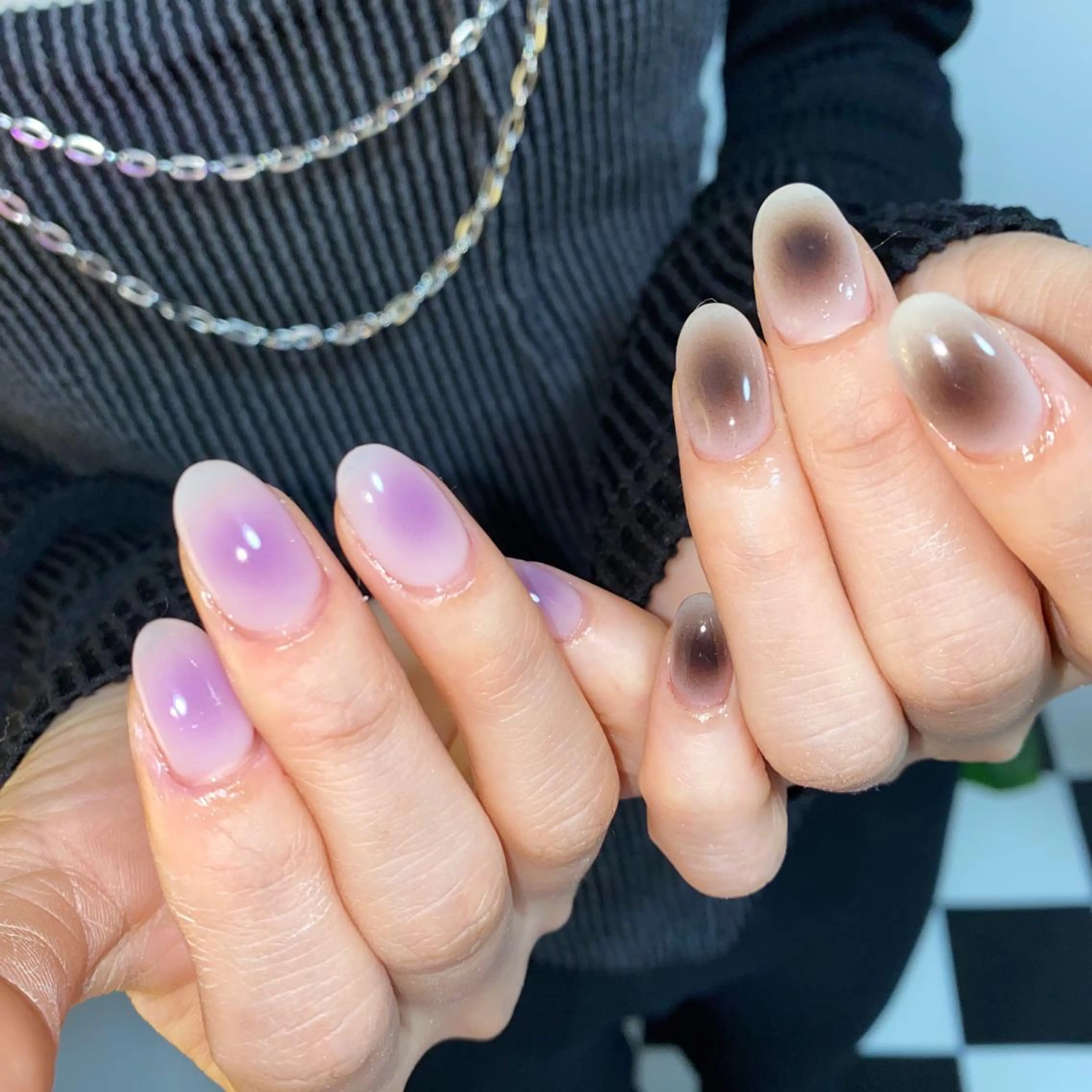 ネイル アートネイル オーロラネイル フレンチネイル 氷ネイル・うるうるネイル マグネットネイル ハンドネイル Nail by Licorneのネイルデザイン