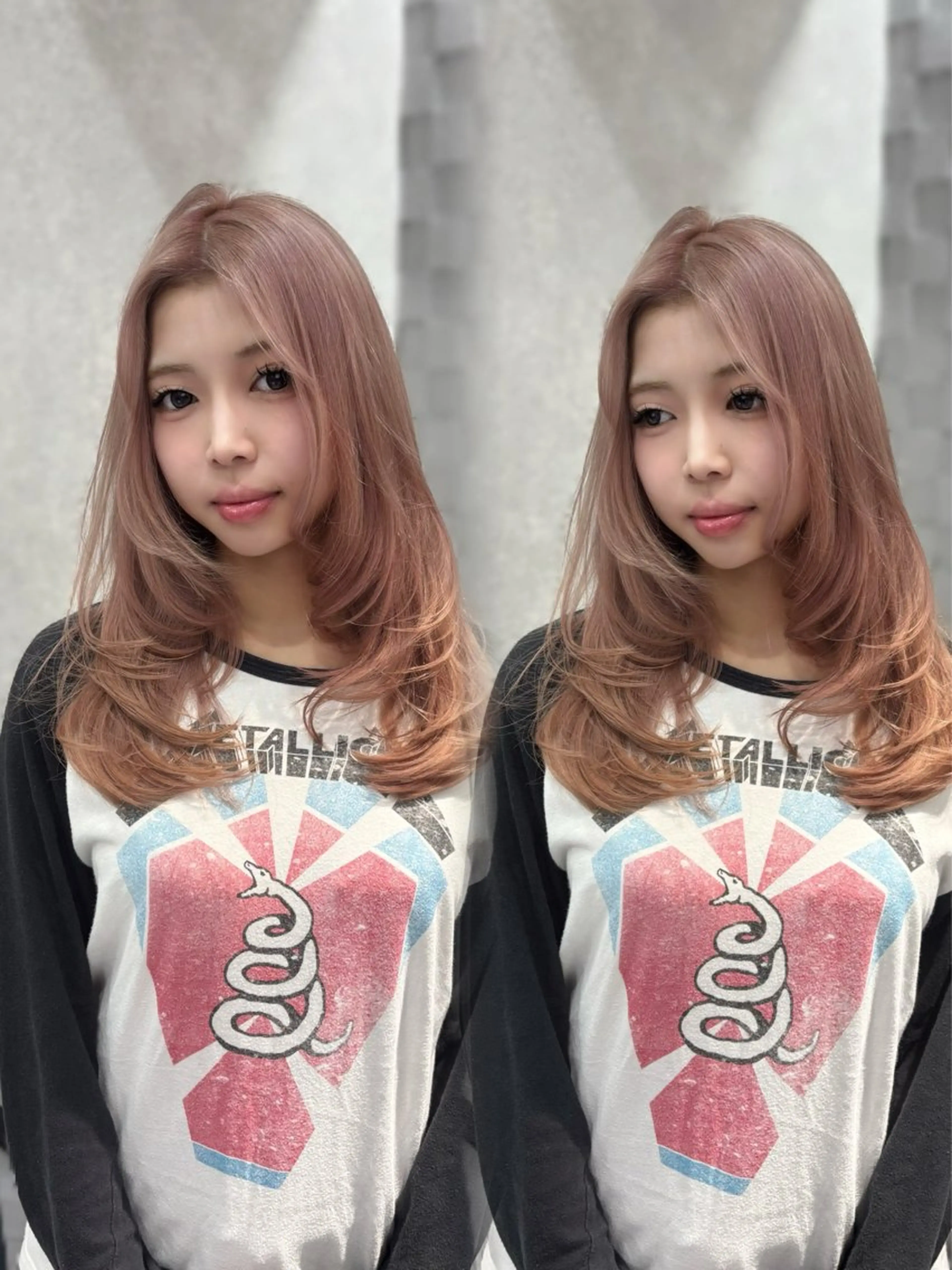 ミディアム カラー ミディアムレイヤー 伸ばしかけ レイヤーカット chii /xenaのヘアスタイル