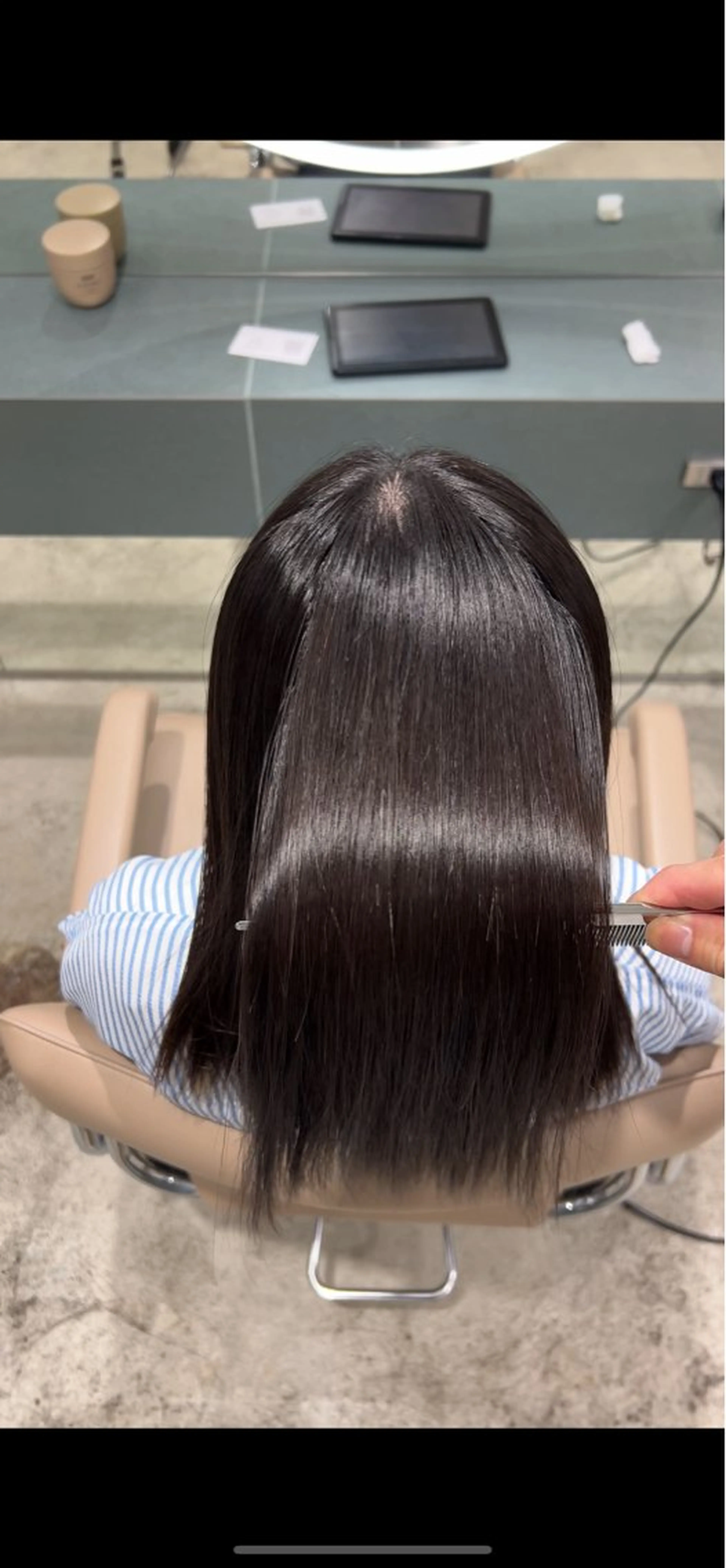 ミディアム カラー カット ヘアカラー トリートメント ✨髪質改善 縮毛矯正 艶髪 立川美容室✨のヘアスタイル