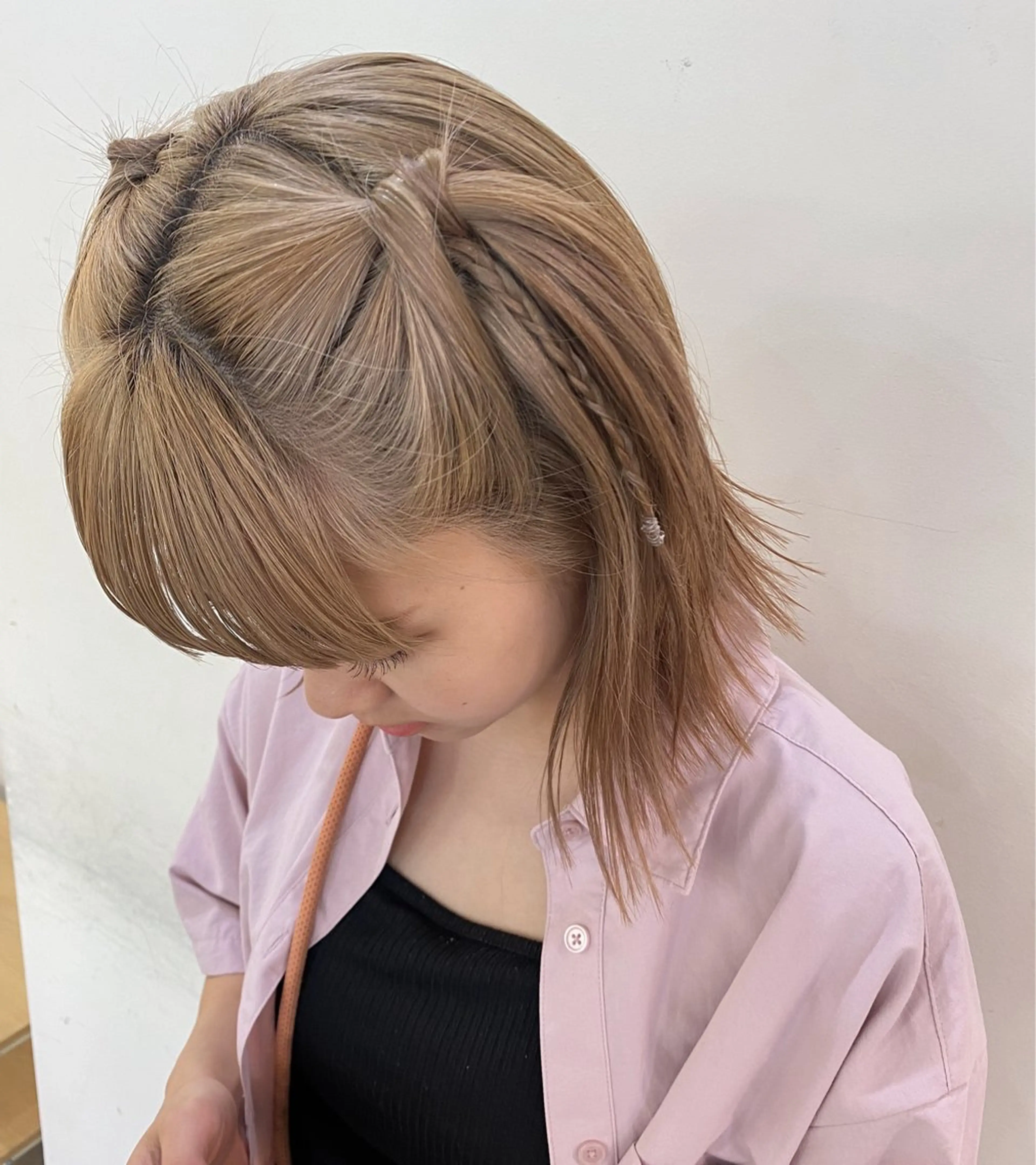 ショート カラー ヘアアレンジ ボブ ヘアセット 暖色/ブラウン/ 透明感/ゆうかのヘアスタイル