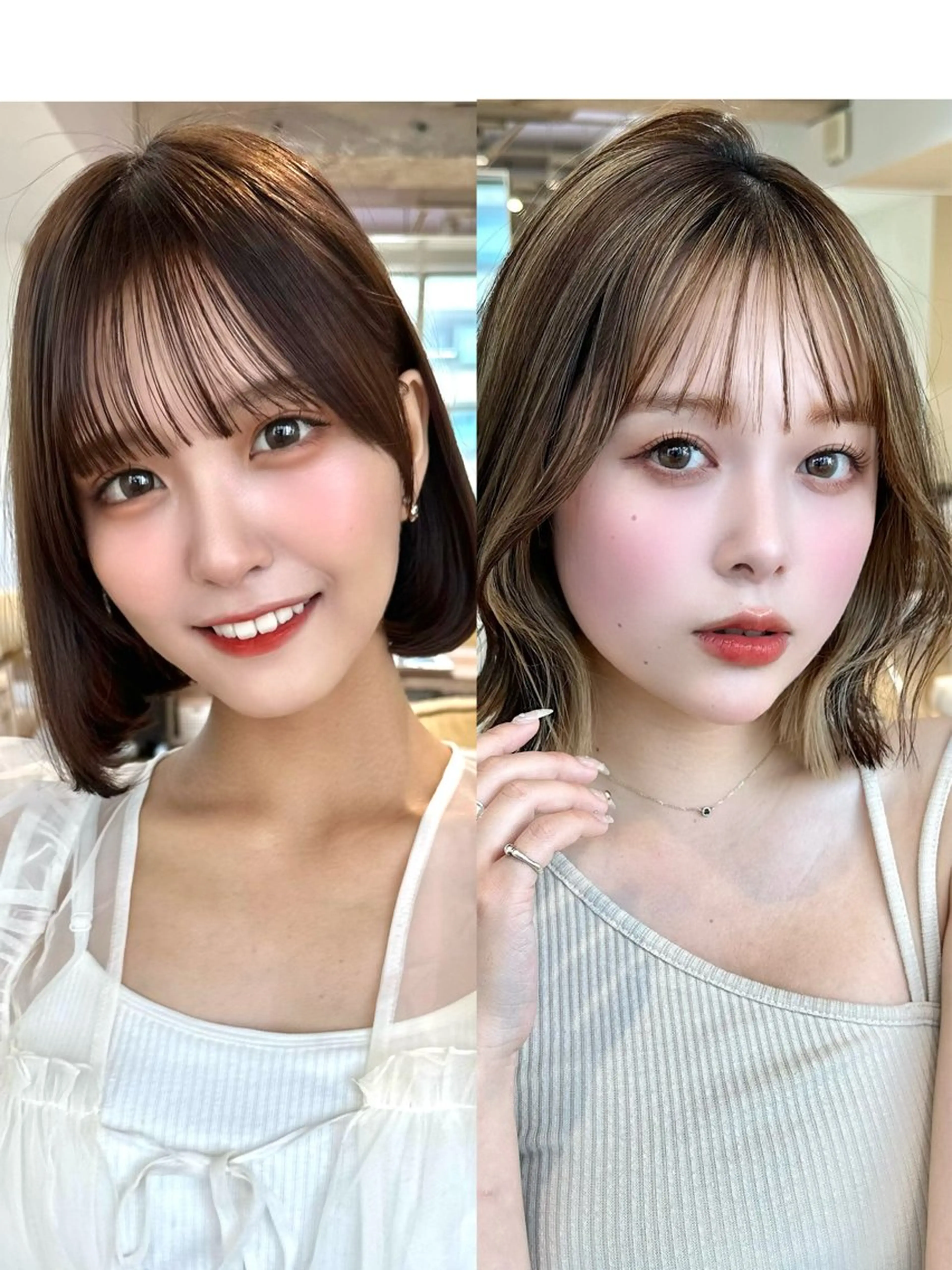 ミディアム ボブ カット ヘアカラー トリートメント 市原 大翼のヘアスタイル