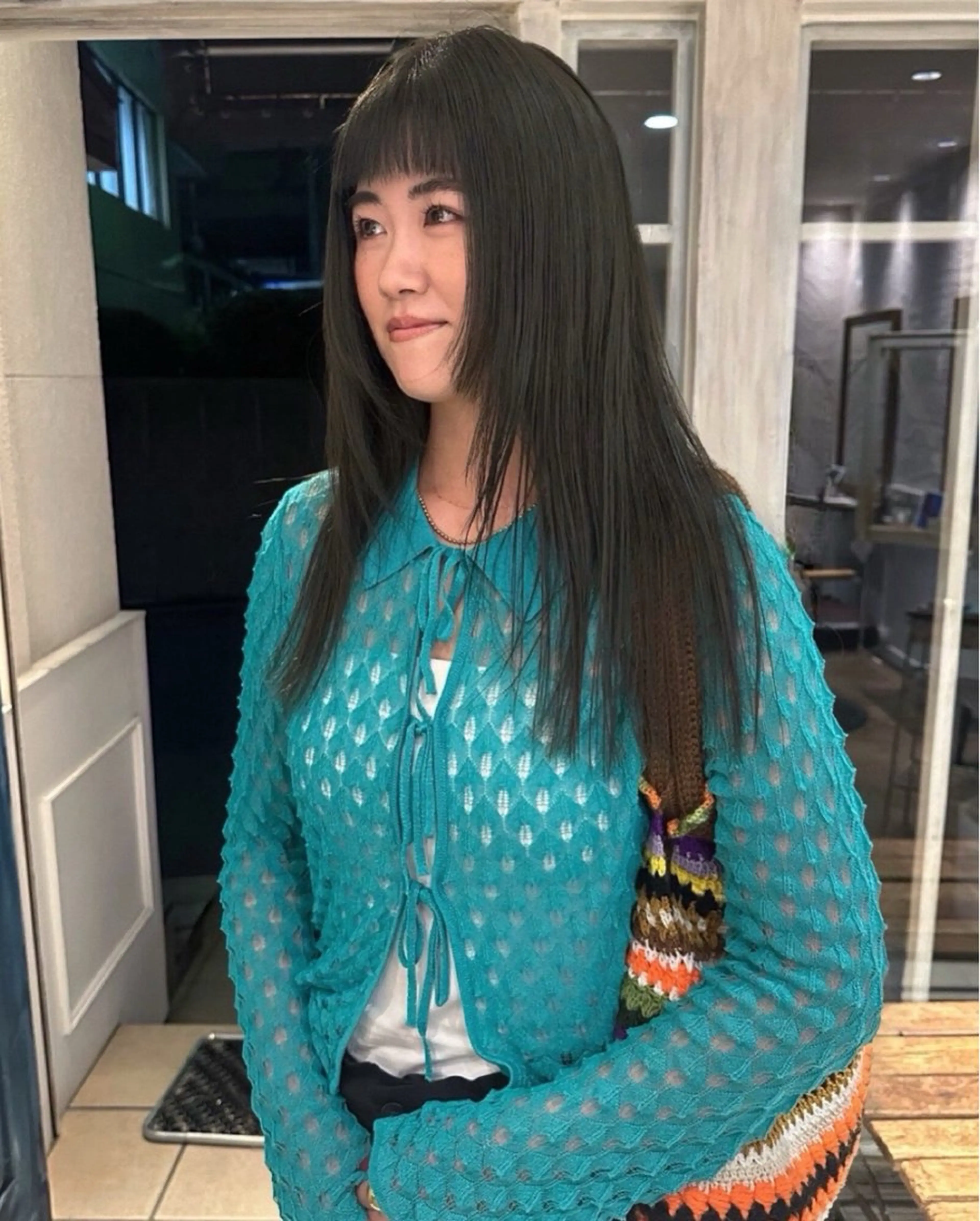 ロング カラー 透明感カラー オリーブカラー Manaka🟤 Musiiik　今泉のヘアスタイル