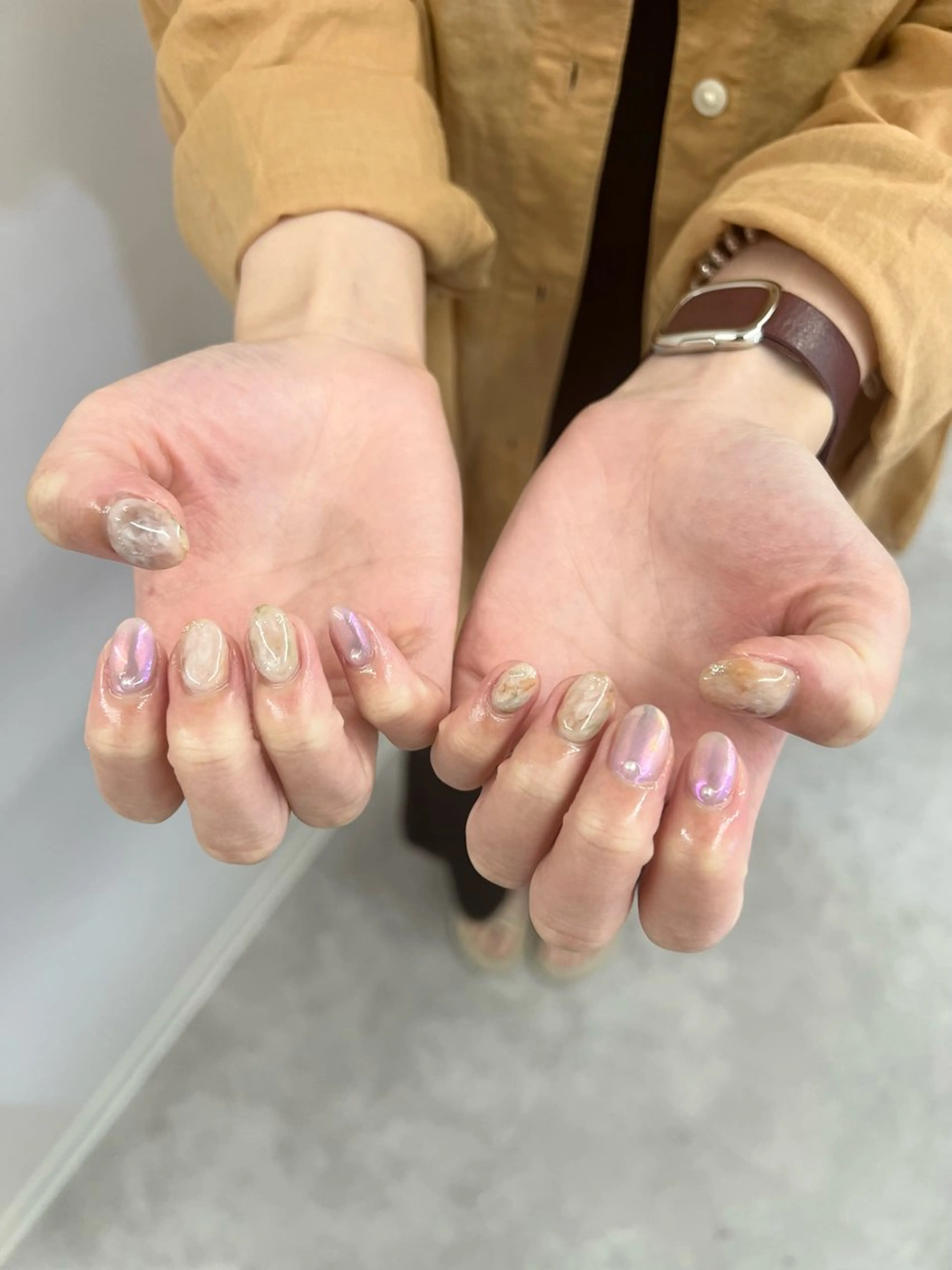 ネイル オーロラネイル ジェルネイル マグネットネイル ニュアンスネイル パラジェル ハンドネイル ハンドケア Bana_ Nailのネイルデザイン