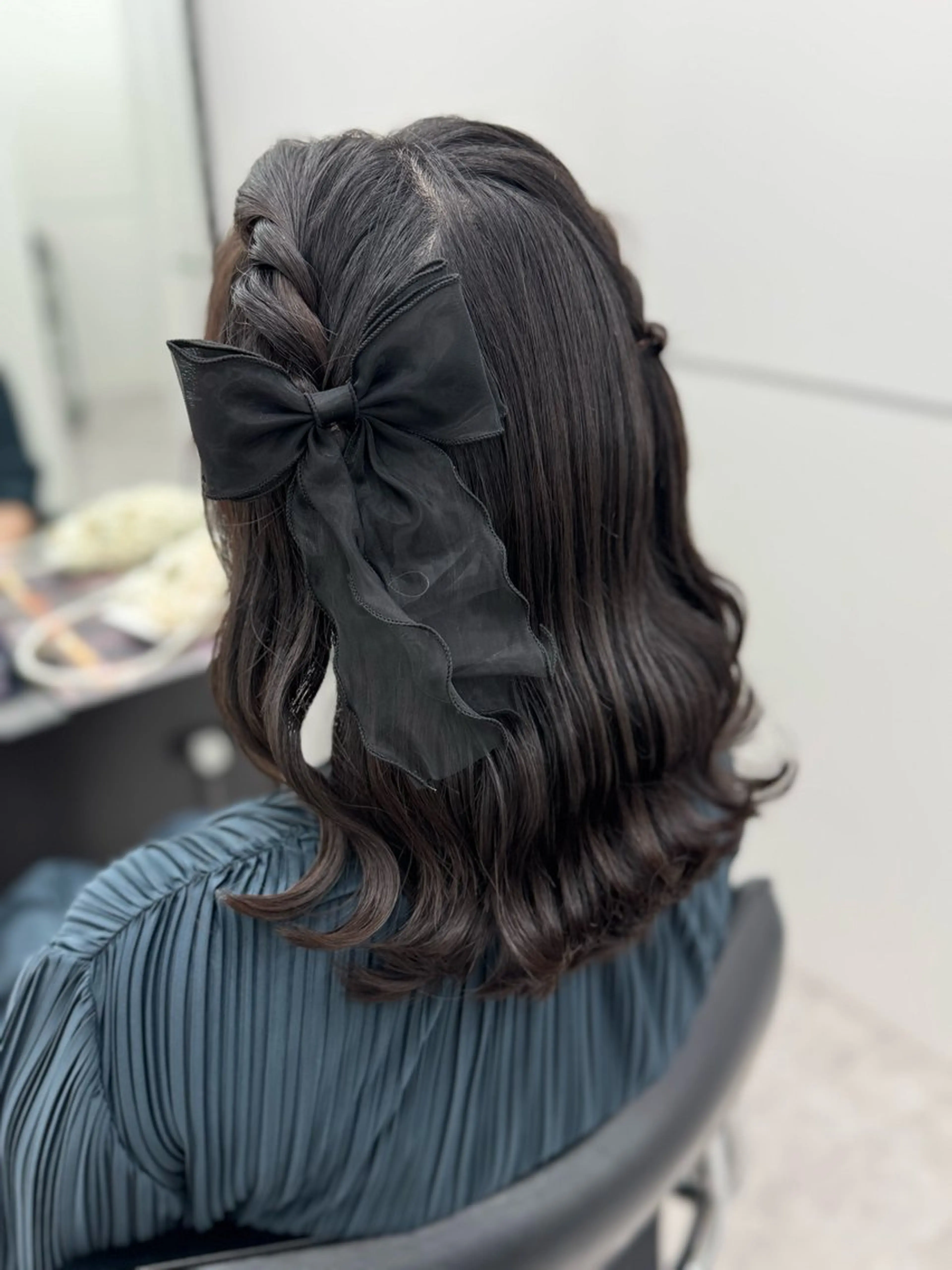 ミディアム ヘアアレンジ ヘアセット GO TODAY シェアサロン 銀座Arc店所属・デジタルパーマ🫧 韓国風ヘア🫧サクラのヘアスタイル