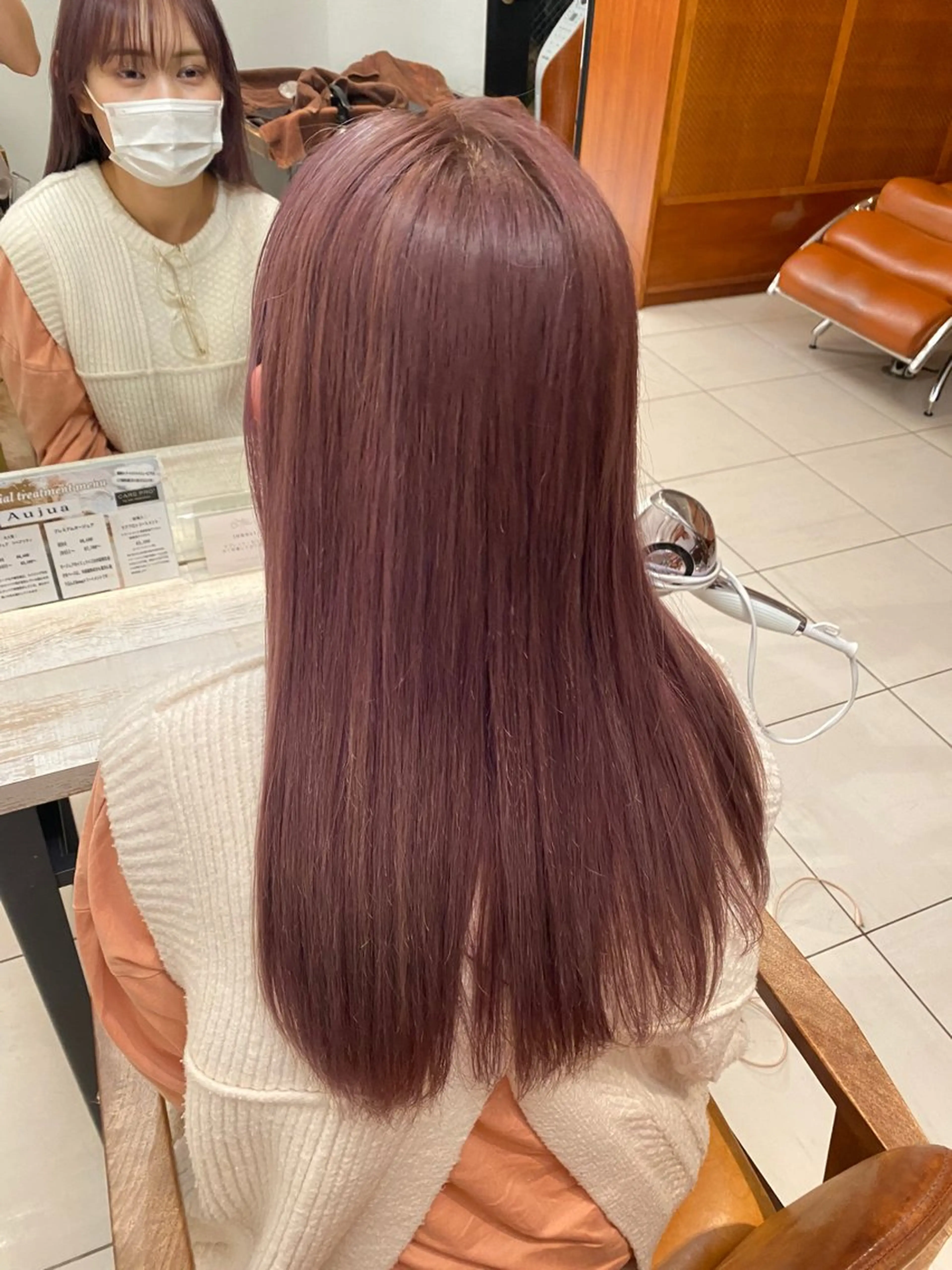 セミロング カラー ブリーチ ラベンダーカラー ピンクカラー ピンクラベンダー ヘアカラー トリートメント 艶カラー/耳つぼ/ 浴衣着付け/渡辺奈緒のその他イメージ