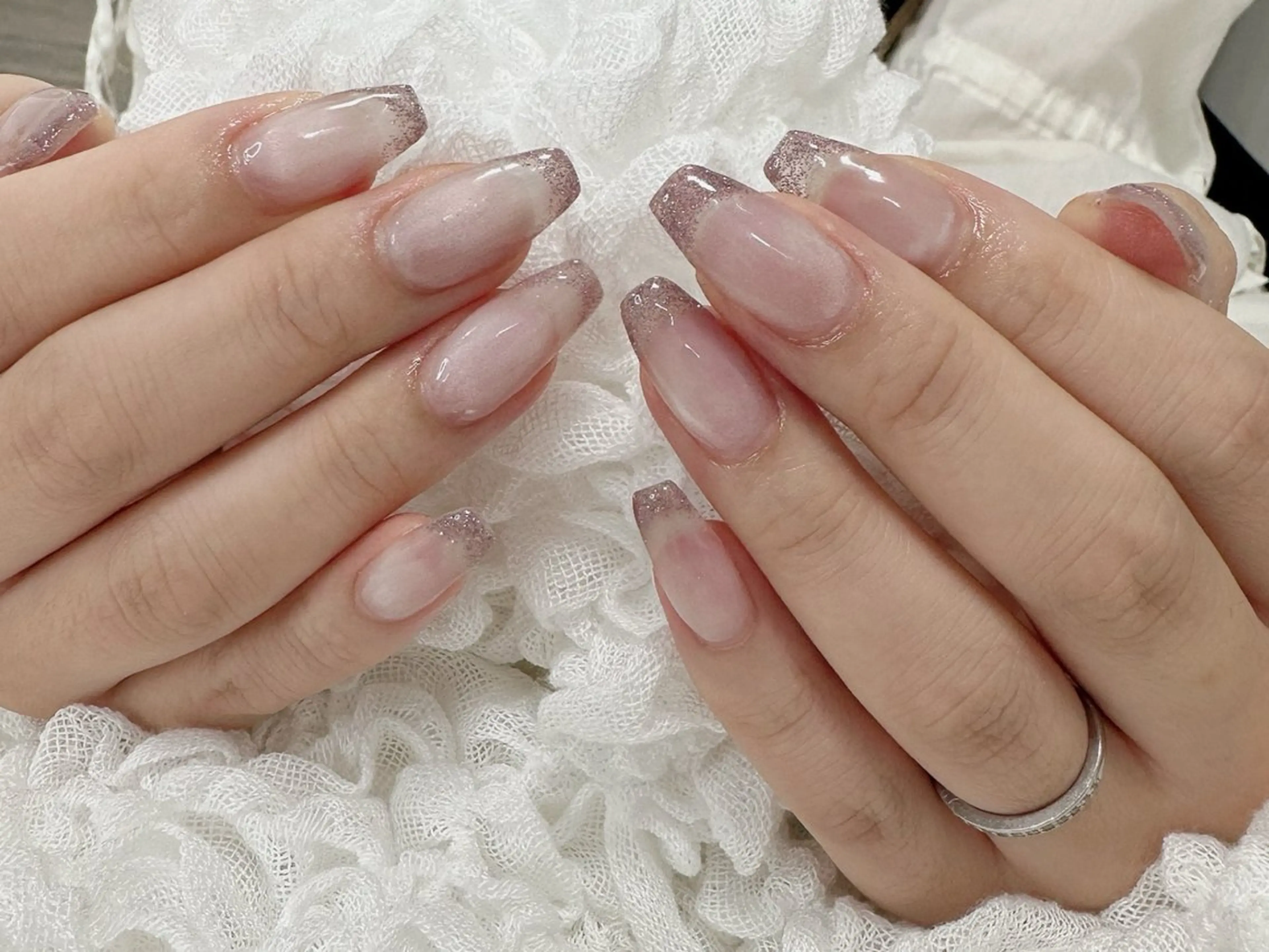 ネイル フラッシュネイル フレンチネイル マグネットネイル Le Cre 🪽 Miyuki.のネイルデザイン