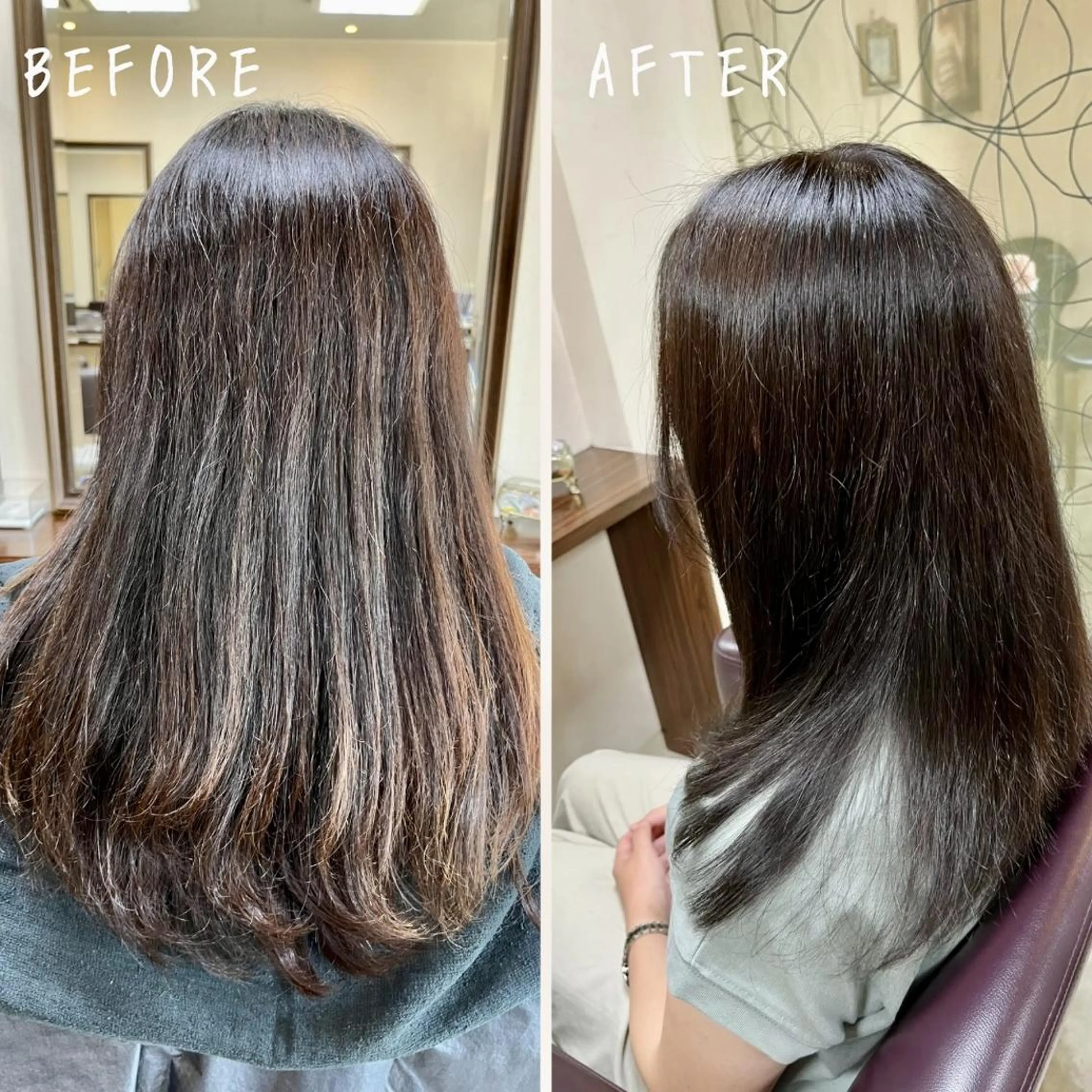 セミロング 顔周りカット レイヤーカット カット ヘアカラー トリートメント 澤崎 希望のヘアスタイル