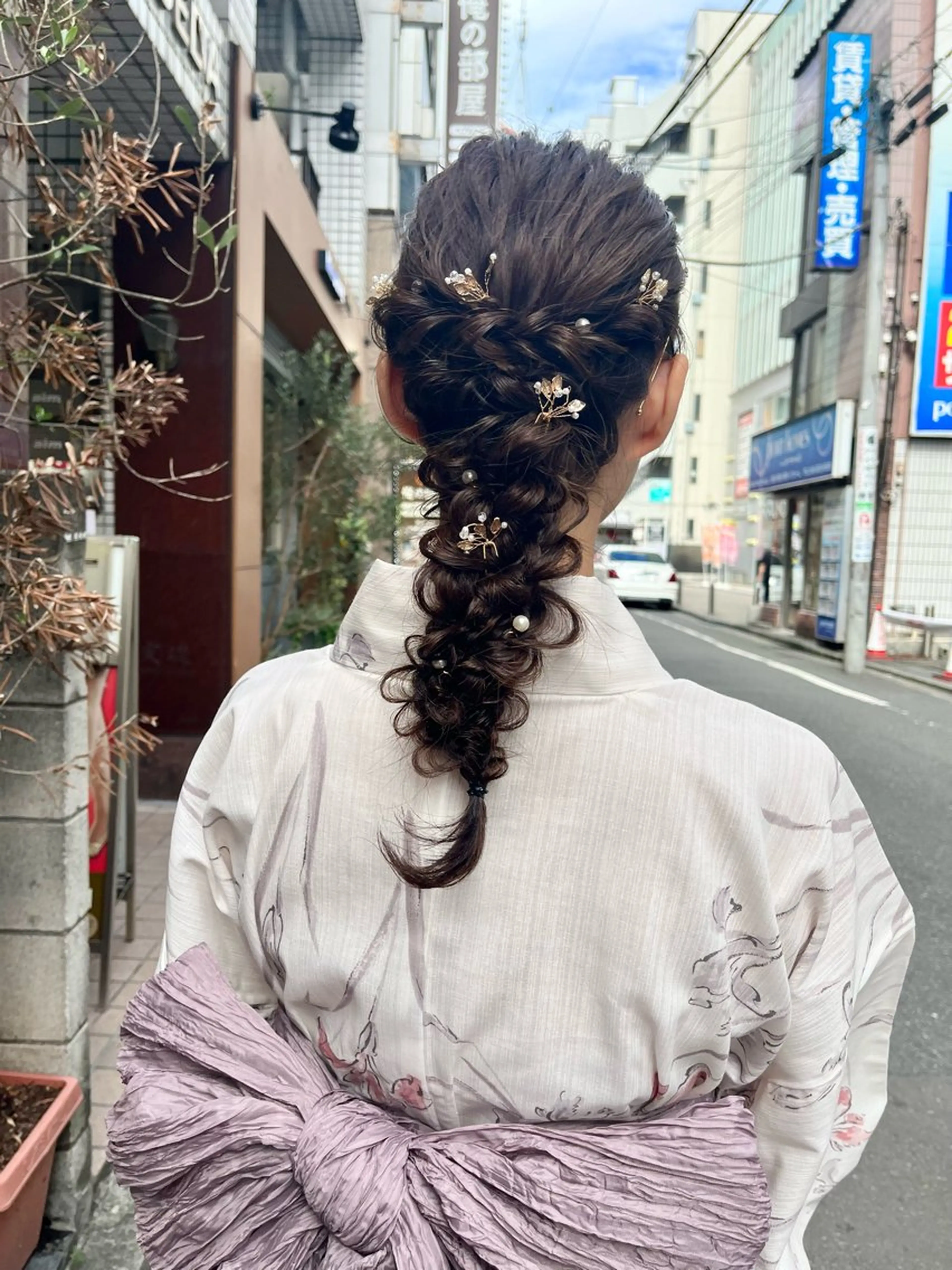 ロング ヘアアレンジ 結婚式・ブライダル 浴衣 カット ヘアセット 🌷ボブ/髪質改善 ストレートのヘアスタイル