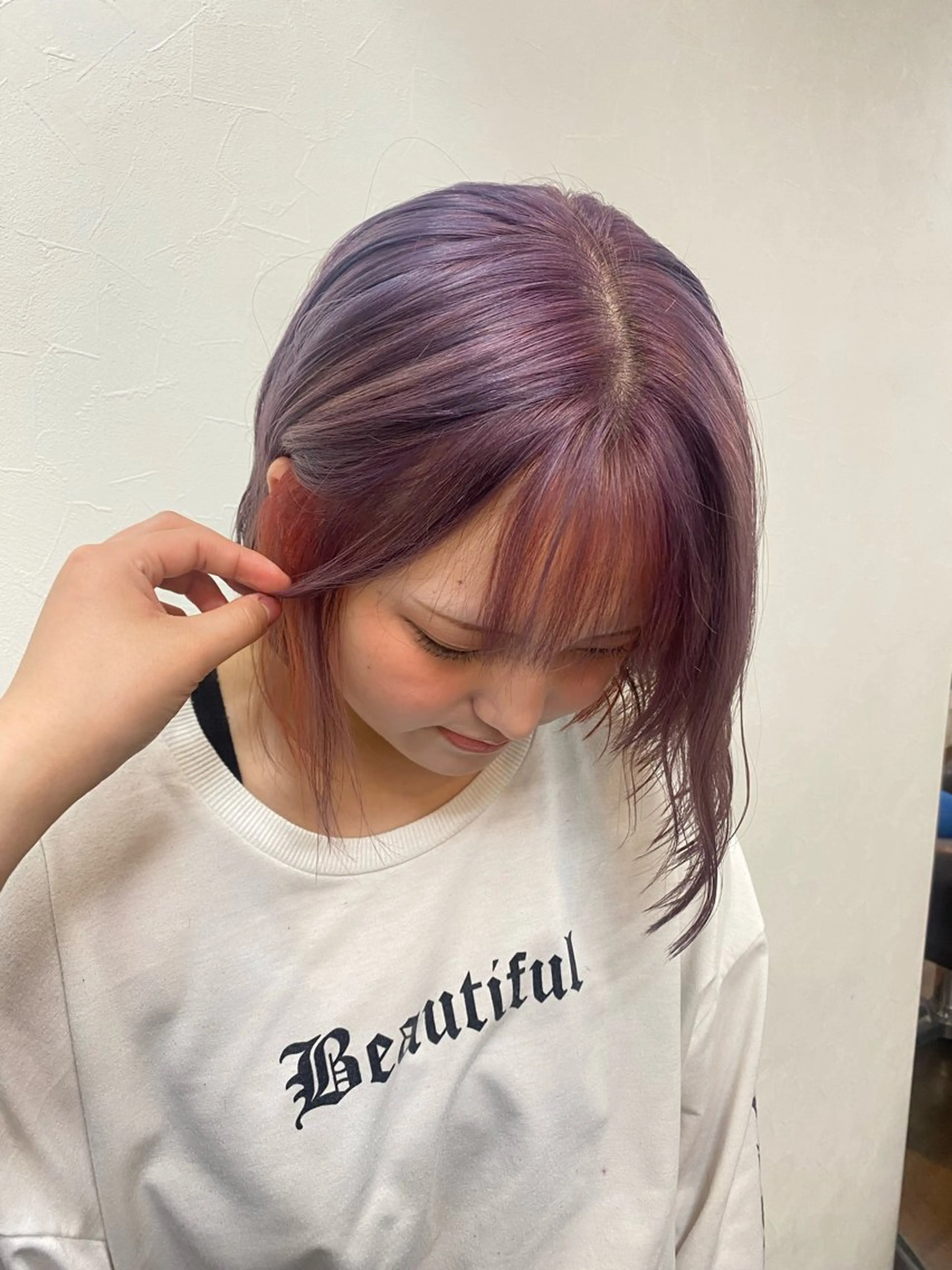 ミディアム カラー Haruka韓国風 似合わせカット♡のヘアスタイル