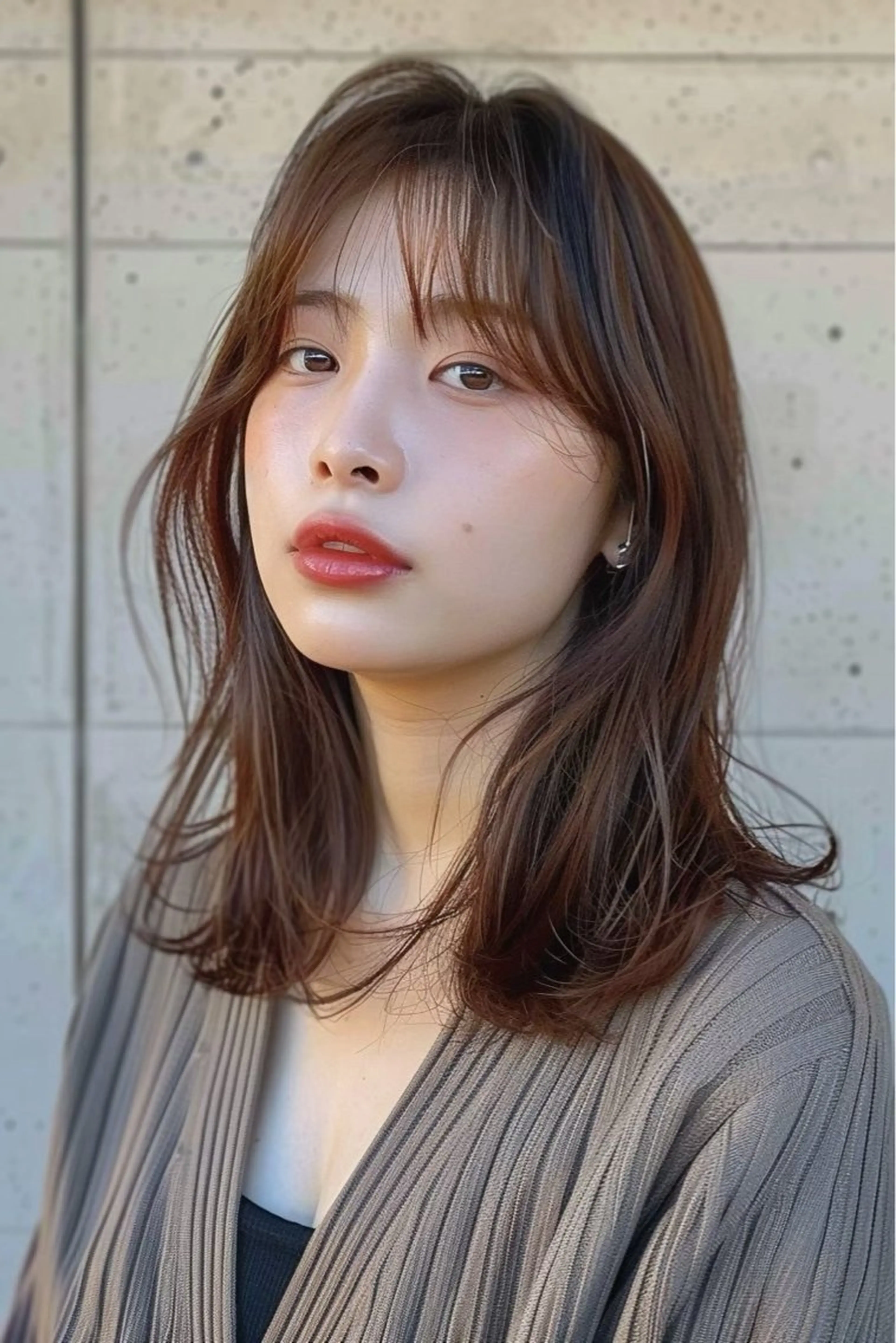 ミディアム カラー カット ヘアカラー トリートメント 最新ケアカラー 髪質改善/YUTOのヘアスタイル