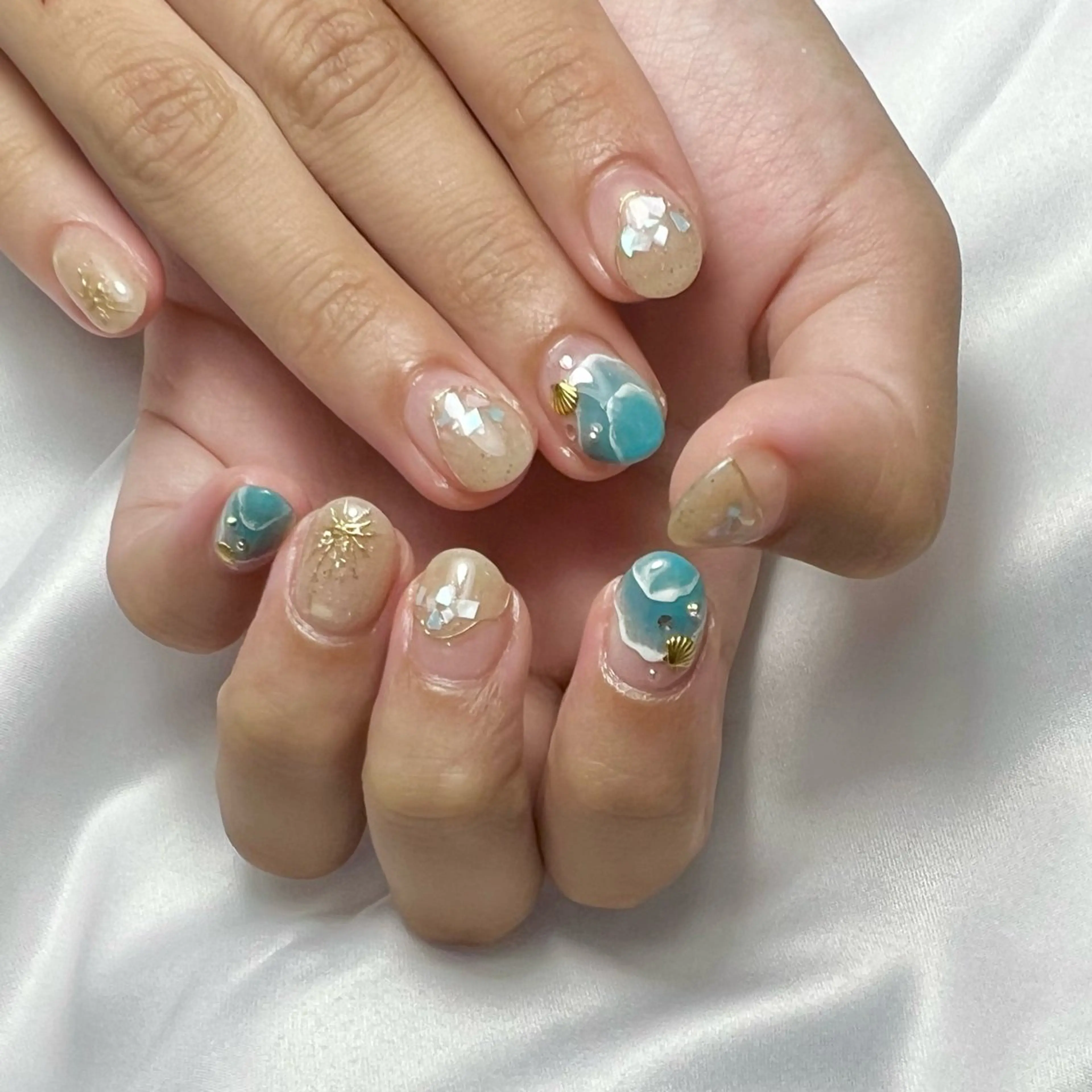 ネイル フットネイル フレンチネイル ジェルネイル ガラスフレンチ 韓国ネイル kanna カンナのネイルデザイン